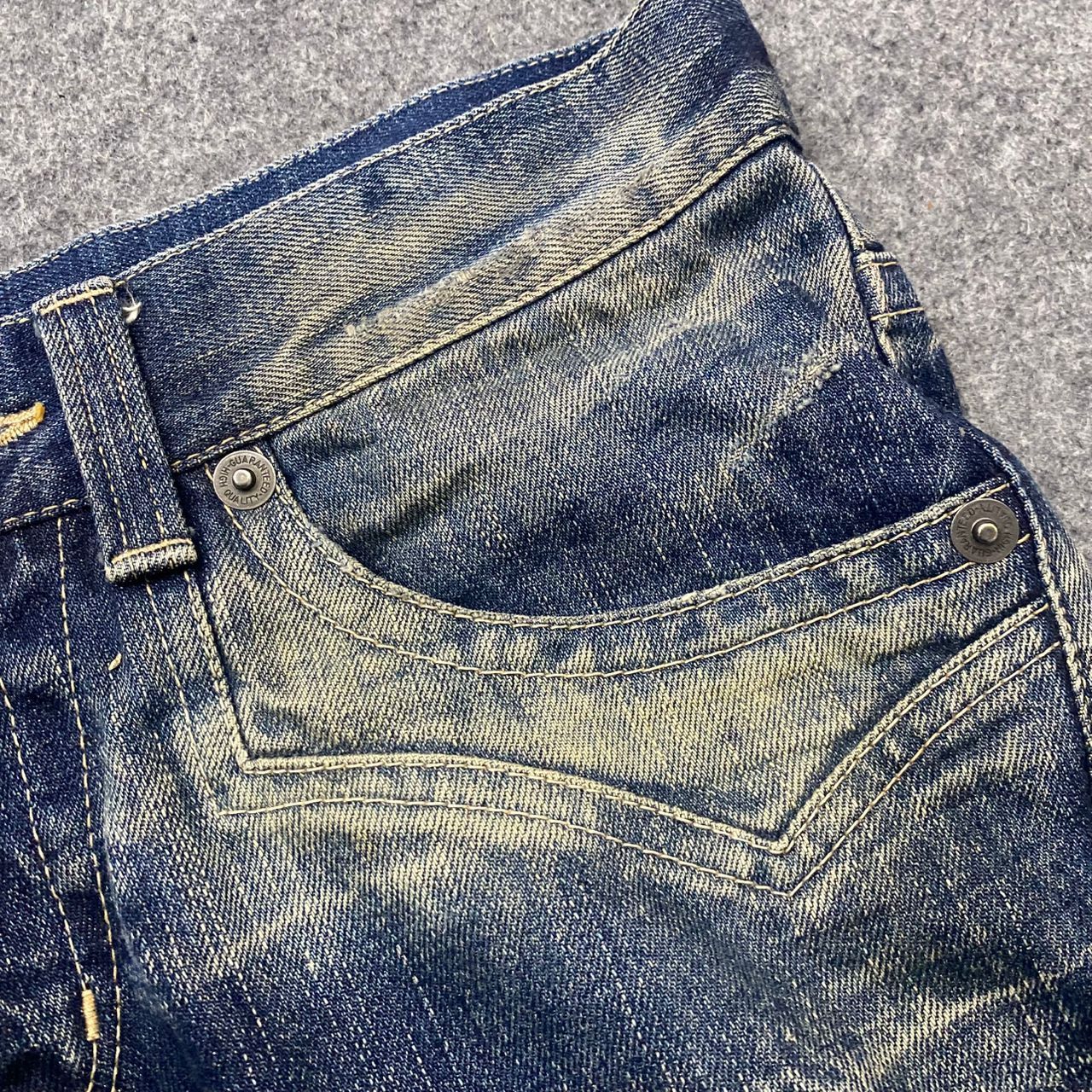 If Six Was Nine 💥Flare💥Vintage Rattle Trap Acid Wash Distressed Denim Size US 30 / EU 46 - 9 Thumbnail