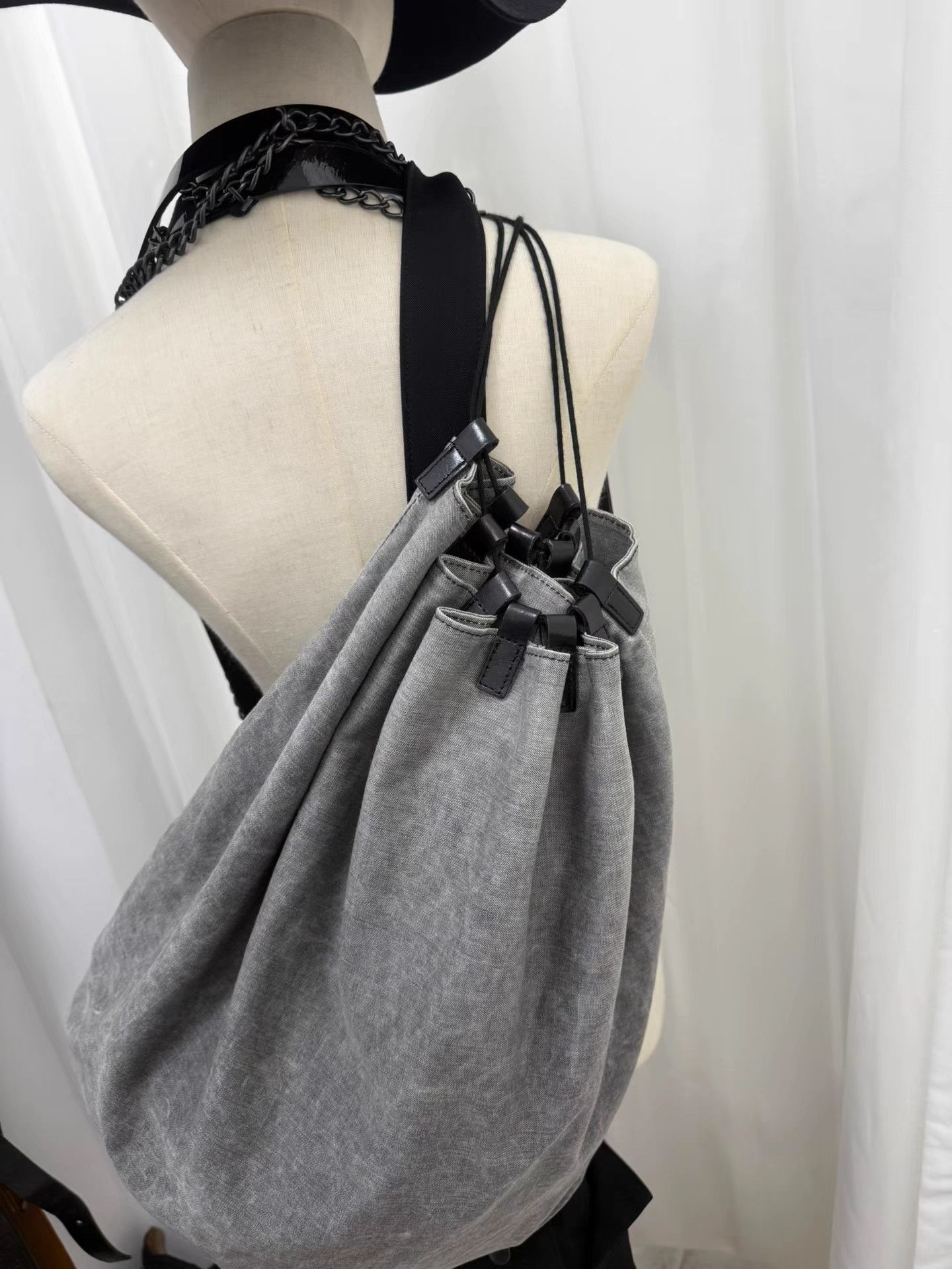 Yohji Yamamoto Yohji Yamamoto Y's Vintage Gray Crossbody K20 Size ONE SIZE - 3 Thumbnail