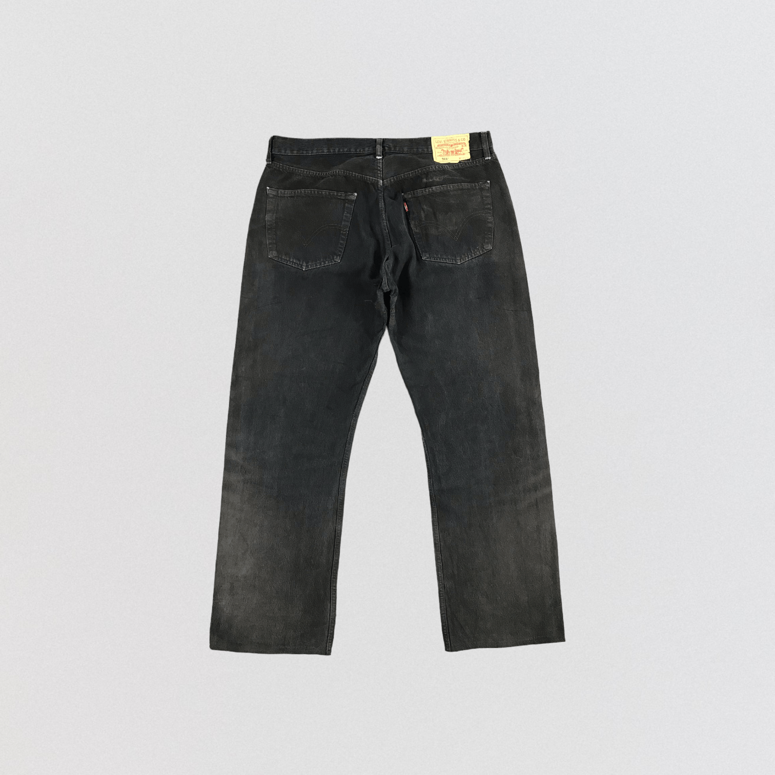 Levi's Vintage 90s Black Distress Levis 501 Jeans-JM1611 Size US 37 - 2 Thumbnail