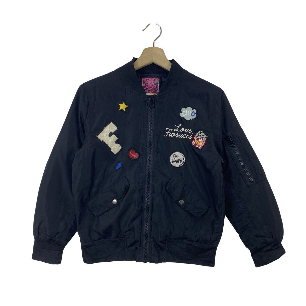 Vintage Vintage FIORUCCI Bomber Jacket Patchwork MA-1 Style Zip Up Size US S / EU 44-46 / 1 - 3 Thumbnail