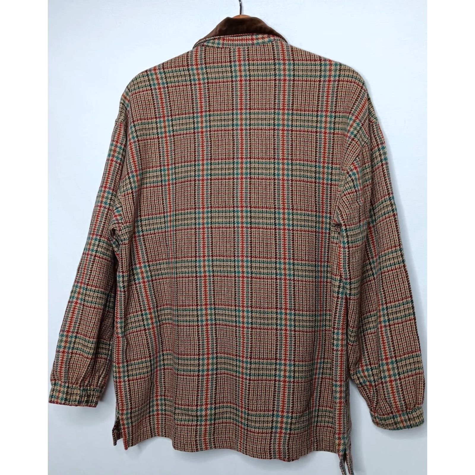 Vintage VINTAGE Carol Little Jacket M Wool Blend Pullover Brown Plaid 1/4 Zip Academia Womens Size M / US 6-8 / IT 42-44 - 2 Thumbnail