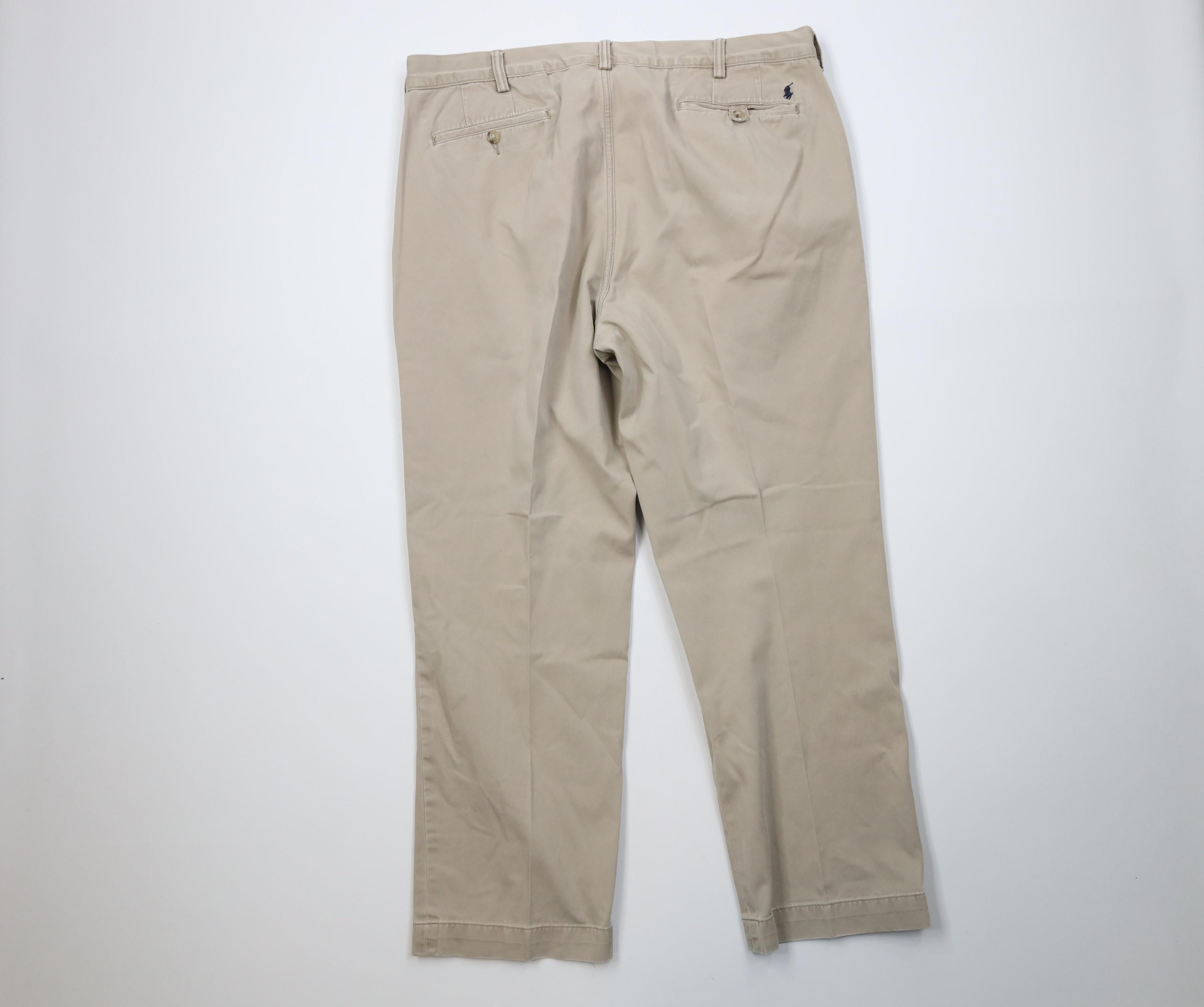 Polo Ralph Lauren Vintage Y2K Ralph Lauren Wide Leg Chino Pants Cotton Beige Size US 40 / EU 56 - 9 Thumbnail