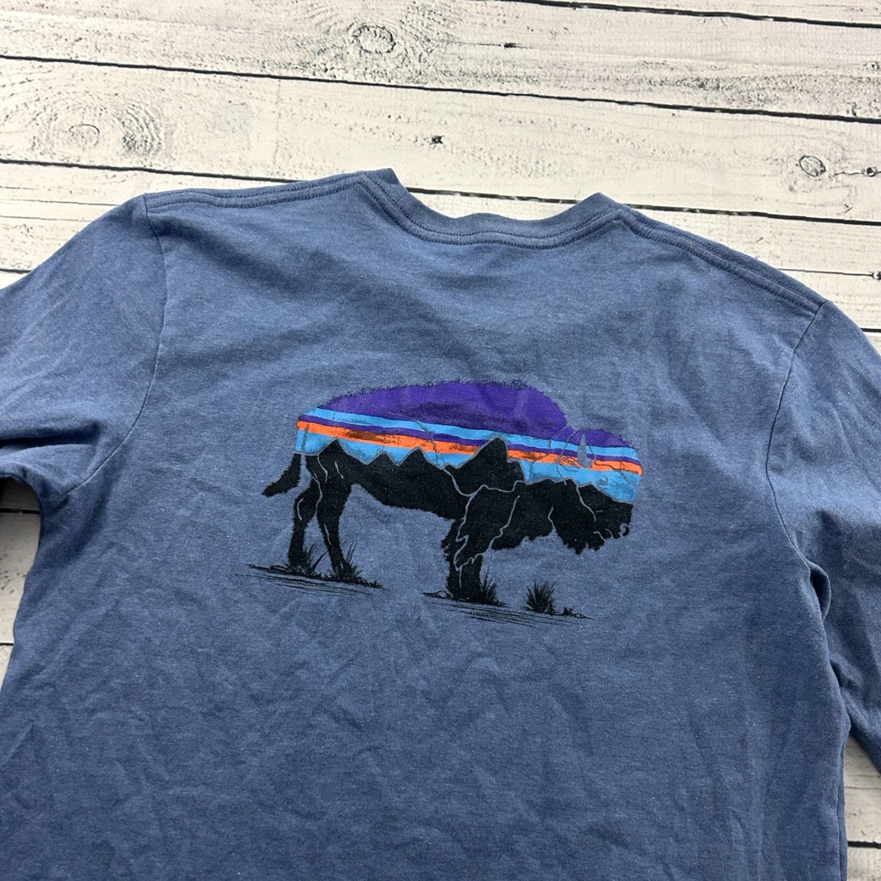 Patagonia Patagonia T-shirt Regular Fit Long Sleeve Men Small Blue Fitz Roy Bison Shirt Mens Blue Patagonia Regular Fit Long Sleeve T-Shirt Fitz Roy Bison Size US S / EU 44-46 / 1 - 7 Thumbnail