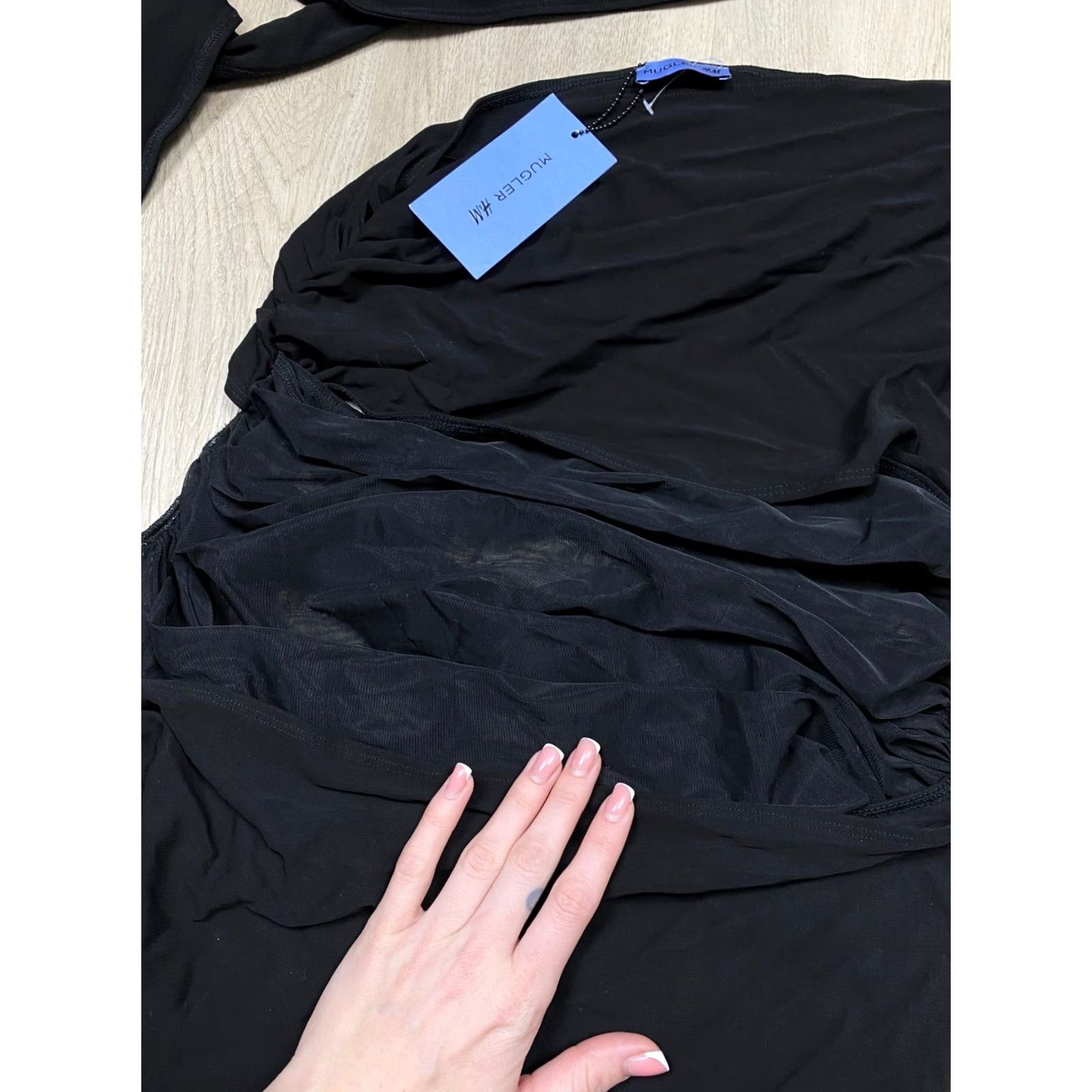H&M H&M HM X MUGLER Knot Detail One Shoulder Dress XL Mugler Dress One Shoulder XL Black Mini Womens Size XL / US 12-14 / IT 48-50 - 7 Thumbnail