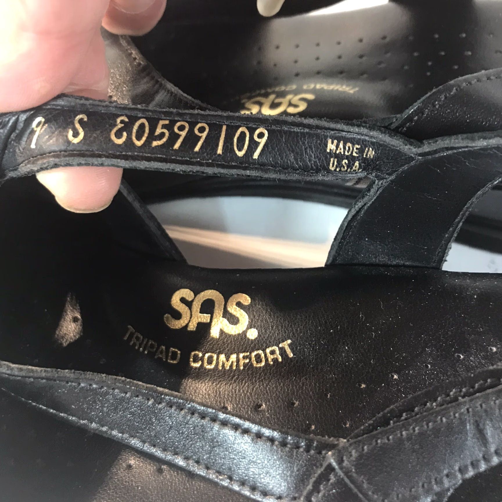 SAS SAS Tripad Comfort Black Leather Wedge Sandals Womens Size 9 Adjustable Buckles Casual Travel Size US 9 / IT 39 - 2 Thumbnail