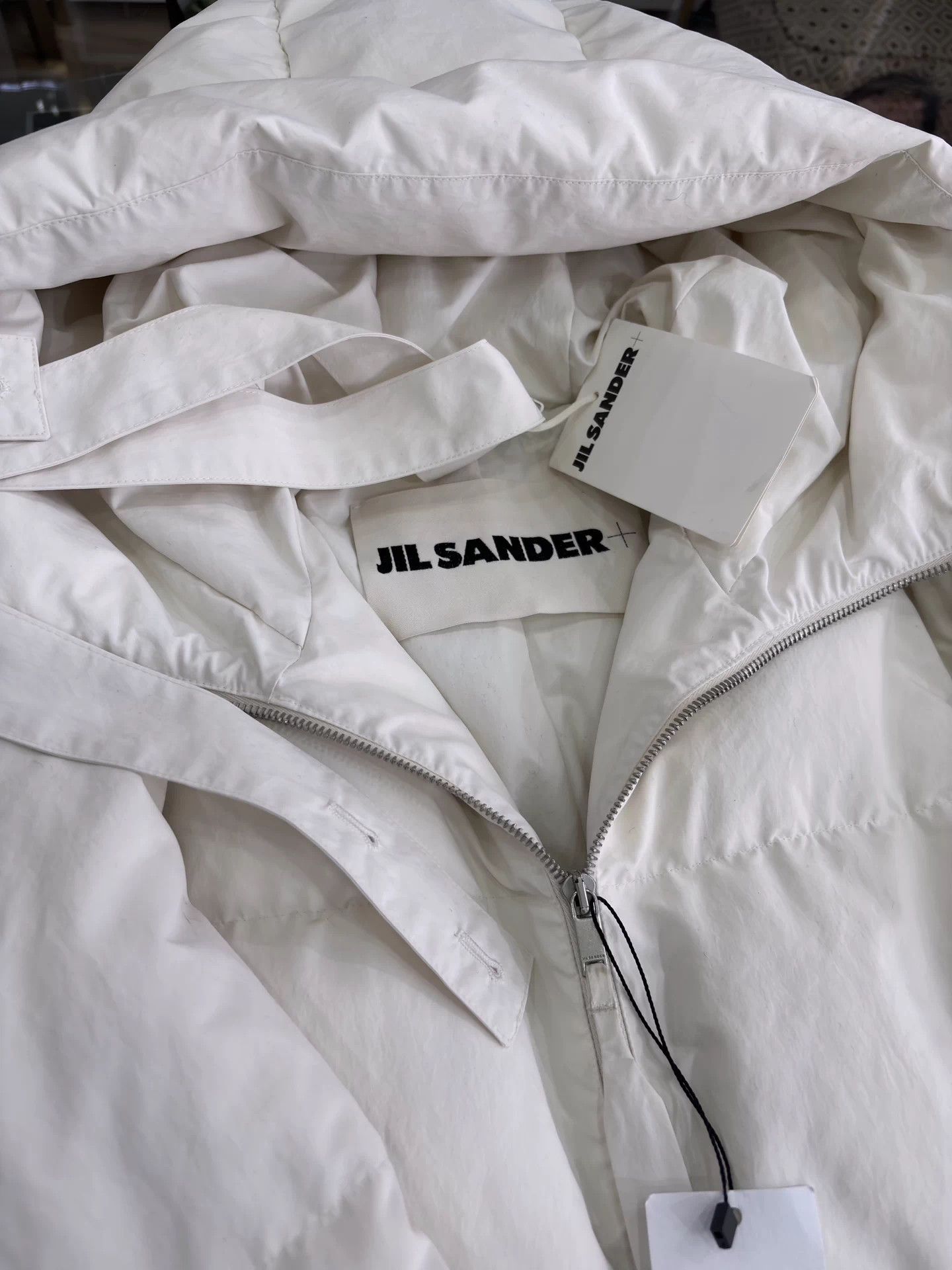 Jil Sander JIL SANDER white down jacket 36 oversized hooded new Size XS / US 0-2 / IT 36-38 - 4 Thumbnail