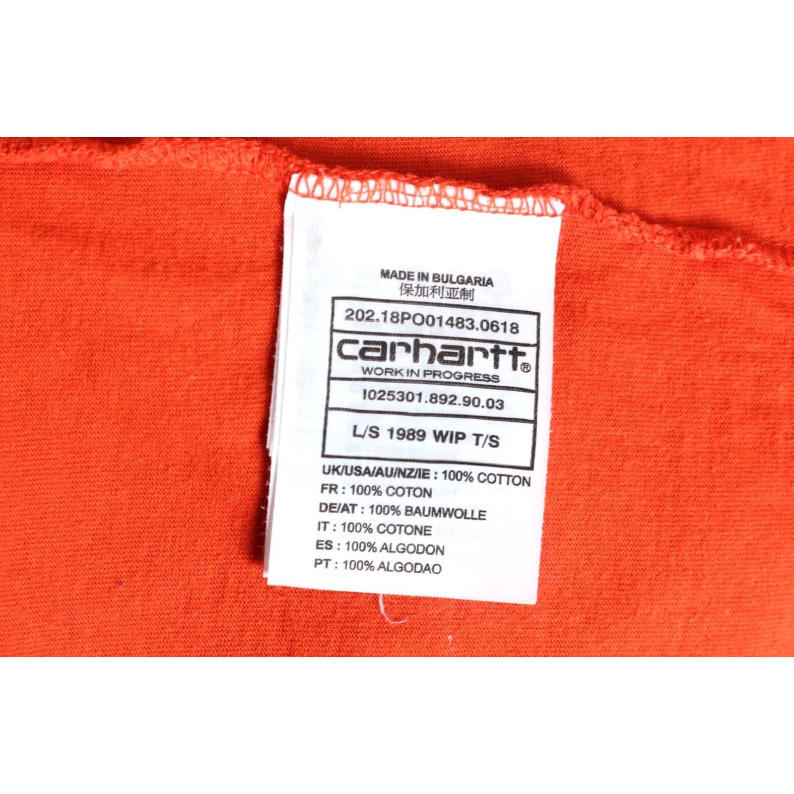 Carhartt Wip VINTAGE CARHARTT 1989 WIP T-Shirt Men Size S Long Sleeve VR1963 Size US S / EU 44-46 / 1 - 6 Thumbnail