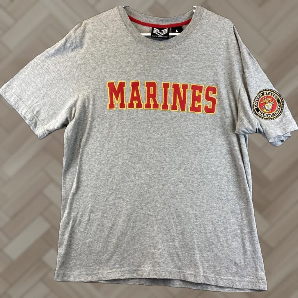 Vintage VINTAGE Rapid Dominance US Marine Corps Men’s T-Shirt Large Gray Casual Short Sleeve Cotton Men Size US L / EU 52-54 / 3 - 1 Thumbnail