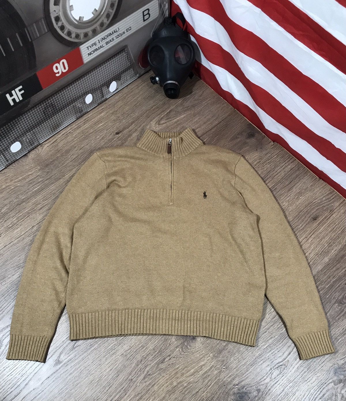 Polo Ralph Lauren × Vintage Vintage Polo Ralph Lauren 1/4 Zip Knit Sweater Size US L / EU 52-54 / 3 - 1 Thumbnail