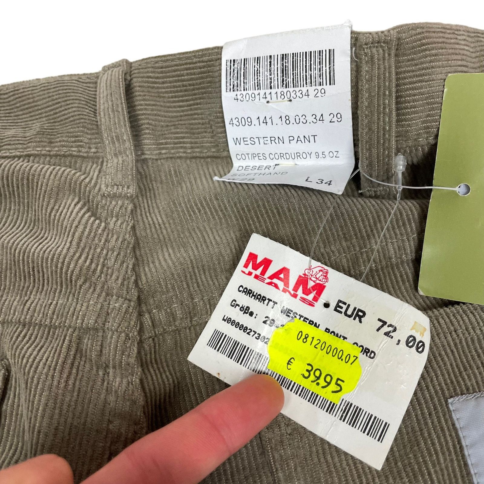 Carhartt × Vintage Carhartt Men's Cotton Straight Corduroy Western Pants 29x34 Size US 29 - 8 Thumbnail