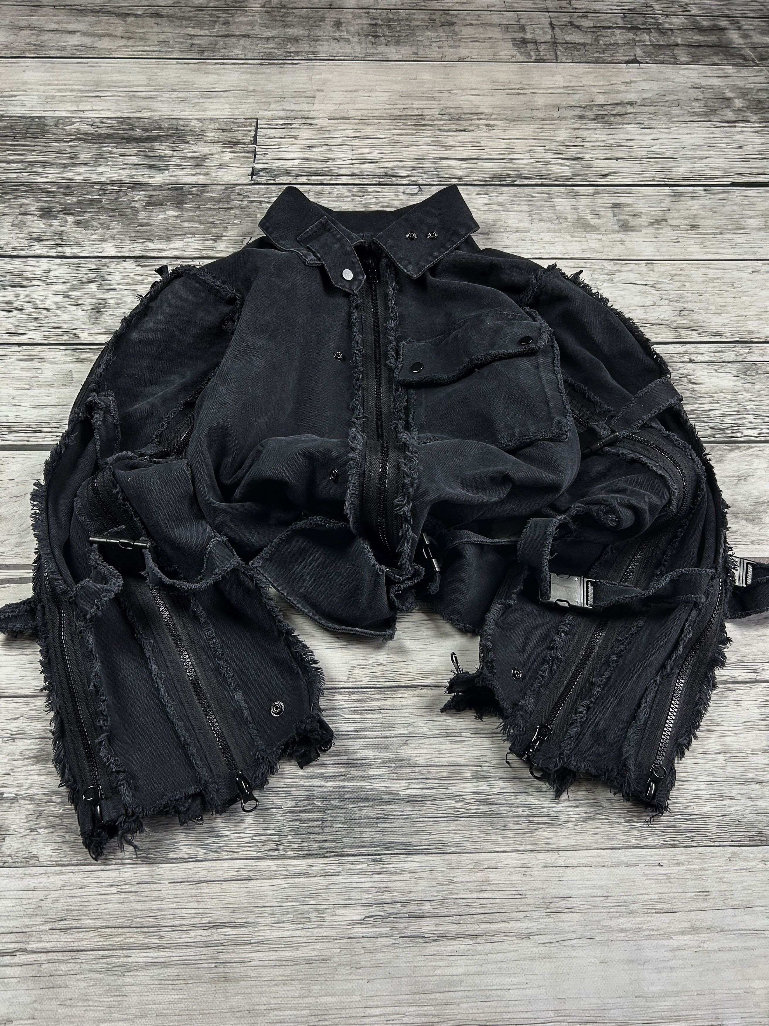 トップス ss2004 issey miyake bondage sweater top ss2004 Issey Miyake Cropped Bungee Cord Jacket - Size M