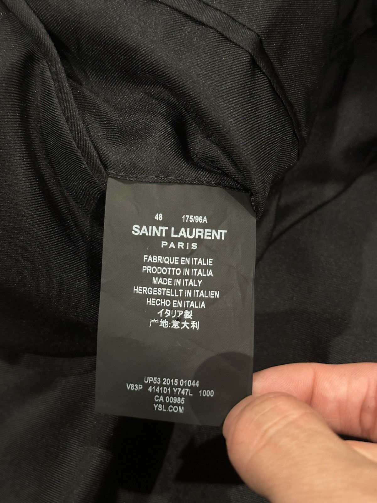 Hedi Slimane × Saint Laurent Paris FW13 Metallic Babycat Le Smoking Shawl Blazer Size 46R - 7 Thumbnail