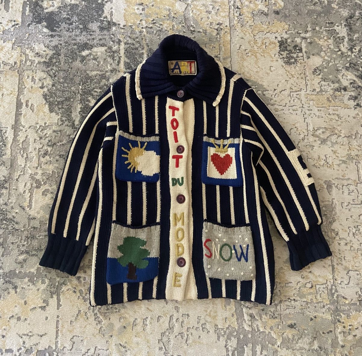 Jean Charles De Castelbajac VINTAGE JEAN CHARLES DE CASTEL BAJAC ART CABLE KNIT JACKET Size US L / EU 52-54 / 3 - 1 Thumbnail