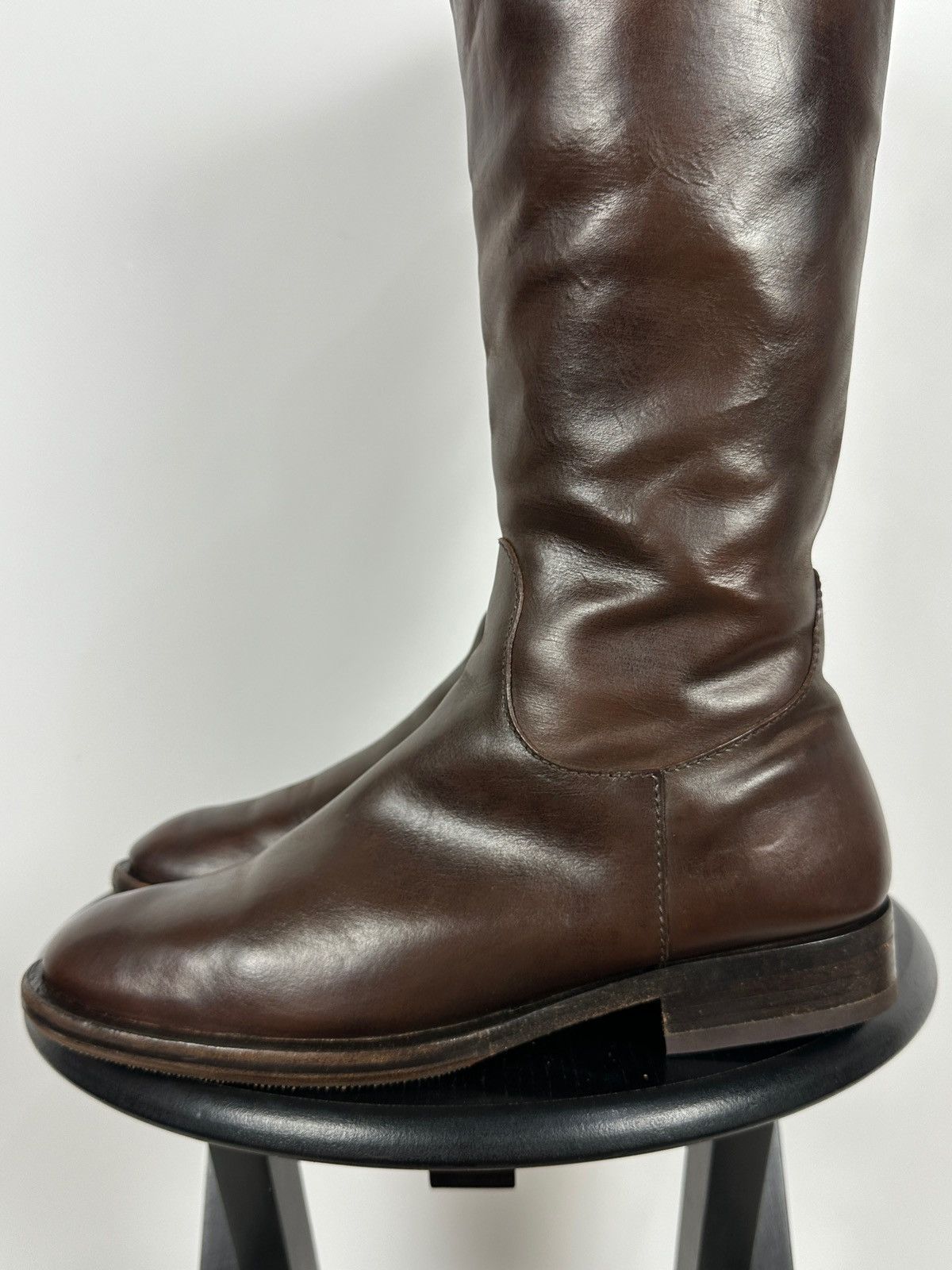Brunello Cucinelli Brunello Cucinelli Brown Leather Riding Boots Size US 10 / IT 40 - 15 Thumbnail
