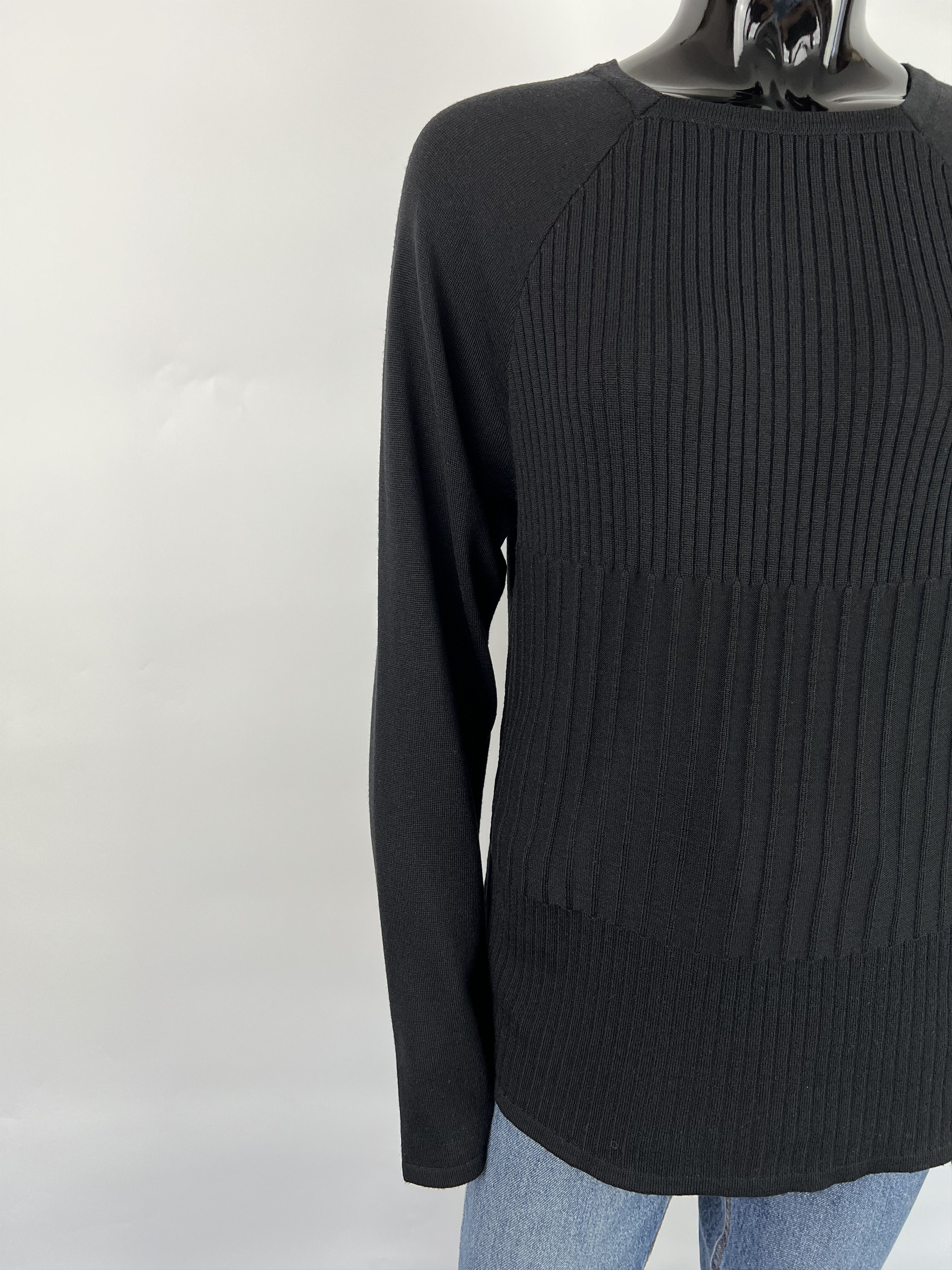 Just Cavalli × Roberto Cavalli Just Cavalli Black Ribbed Wool Sweater Size L Size L / US 10 / IT 46 - 5 Thumbnail