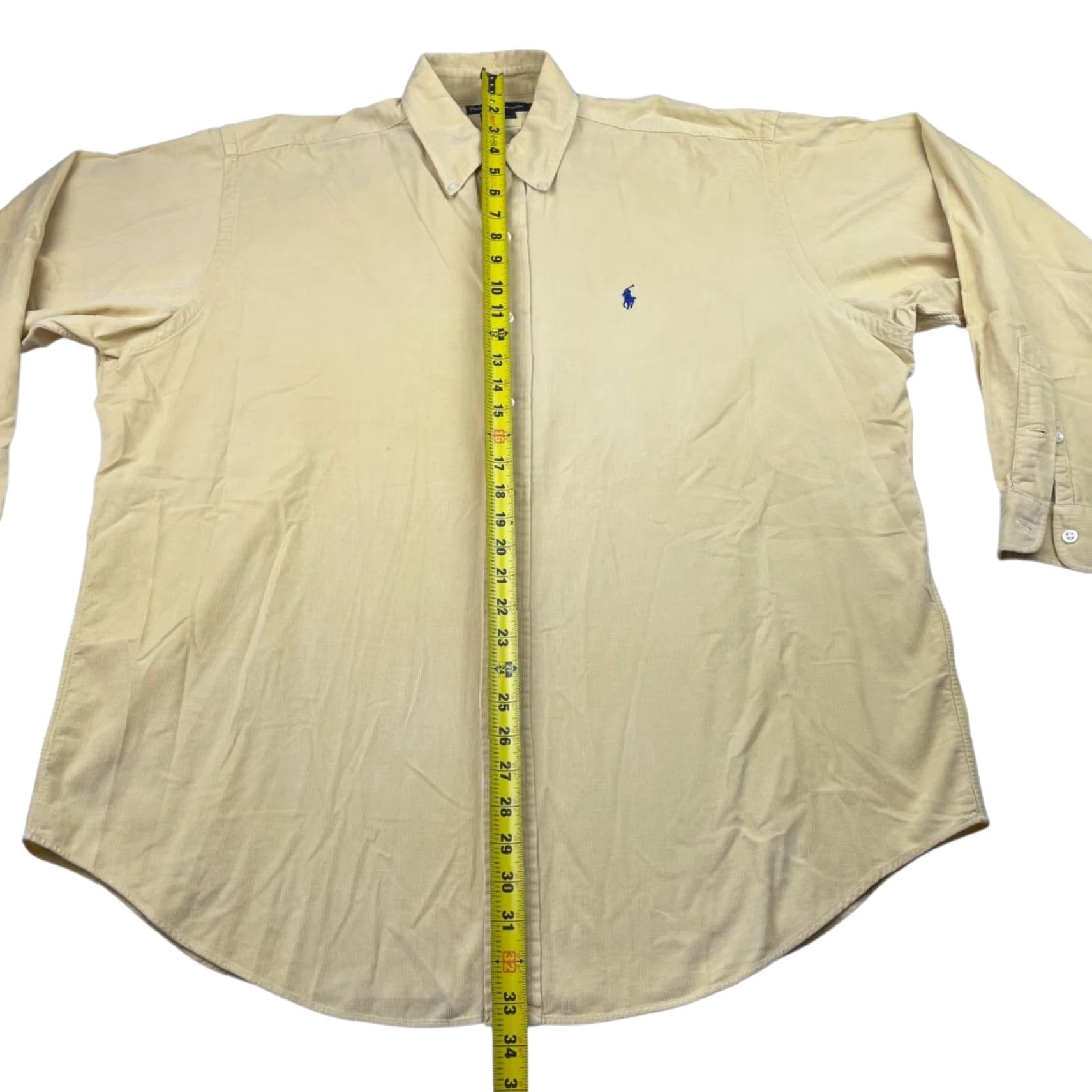 Ralph Lauren VTG Ralph Lauren Button-Up Shirt L/S Corduroy Blake Men’s Yellow Red 100% Cotton Button-Down Collar Vintage Shirt Size US L / EU 52-54 / 3 - 4 Thumbnail