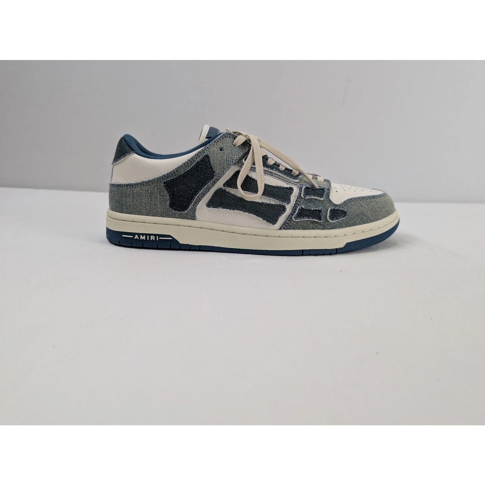 Amiri o1rshd1 Vintage Denim Skel Top Low in Slate Blue Size US 11 / EU 44 - 1 Thumbnail