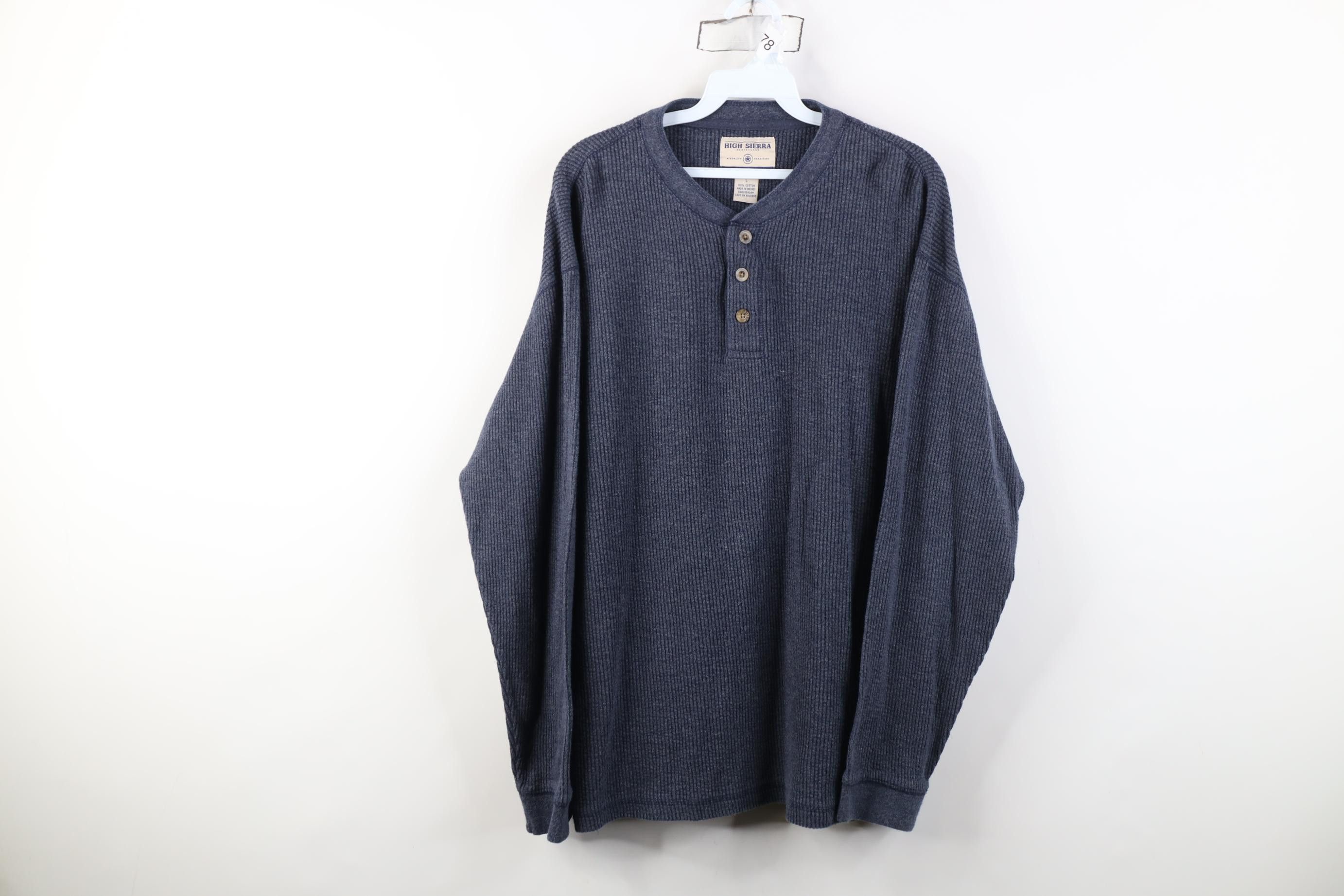 Vintage Vintage 90s Streetwear Heavyweight Ribbed Henley T-Shirt Size US L / EU 52-54 / 3 - 1 Thumbnail