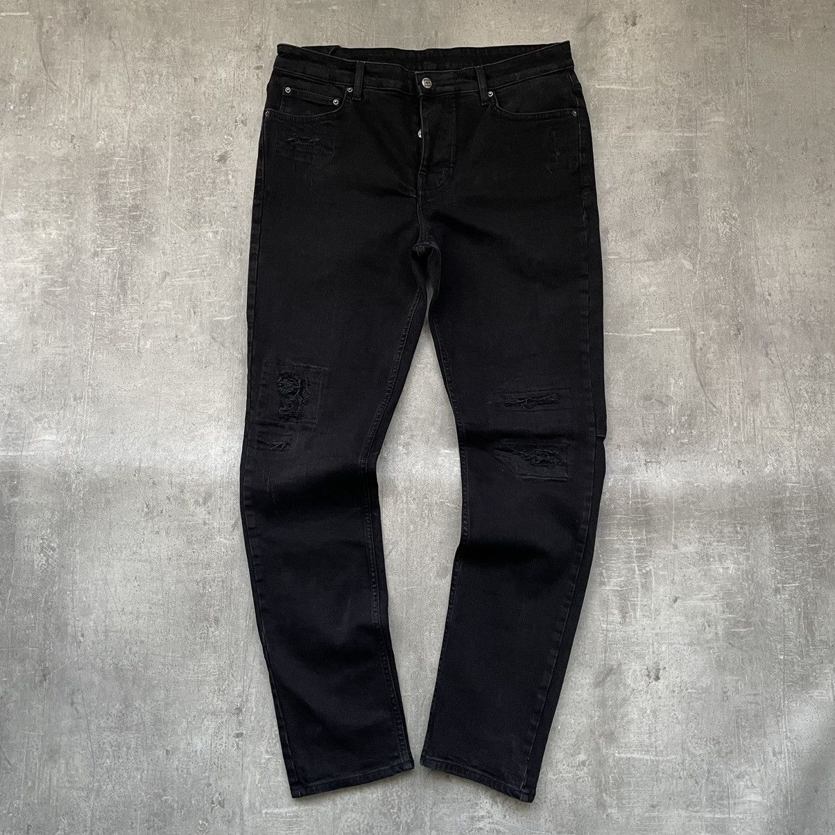 Japanese Brand Ksubi Chitch Pirate Black Distressed Patched Denim Size US 36 / EU 52 - 3 Thumbnail