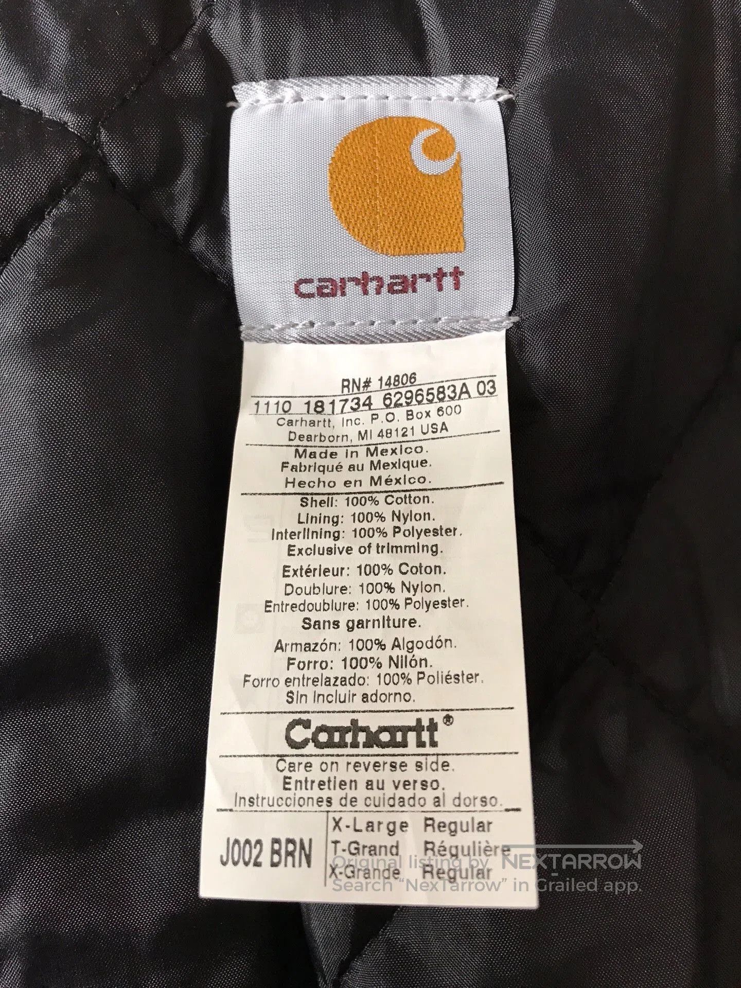 Carhartt Carhartt J002 Brown Canvas Work Jacket. Size US XL / EU 56 / 4 - 9 Thumbnail
