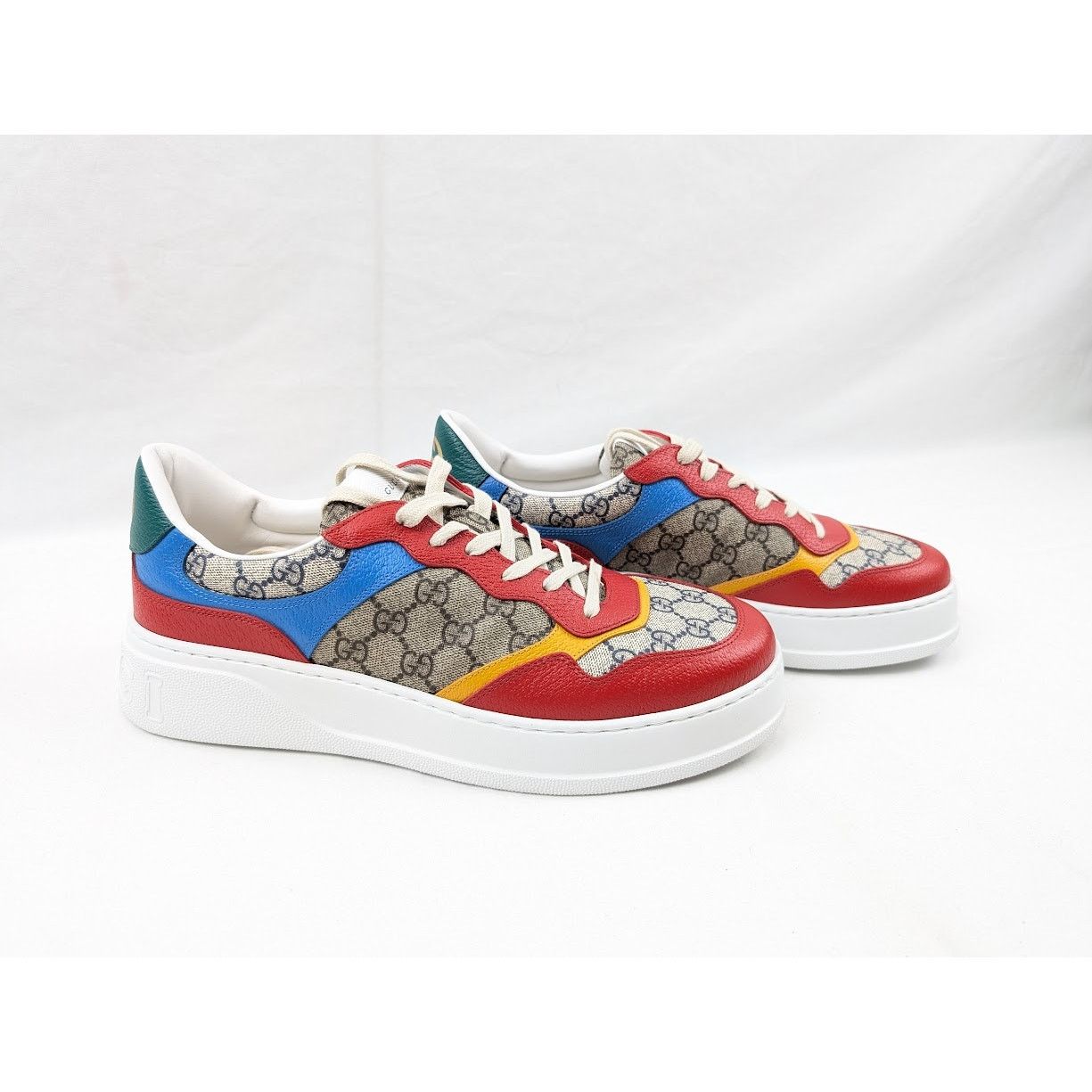 Gucci o1rshd1 Supreme Low-Top Sneakers in Beige/Blue/Red Size US 12.5 / EU 45-46 - 14 Thumbnail