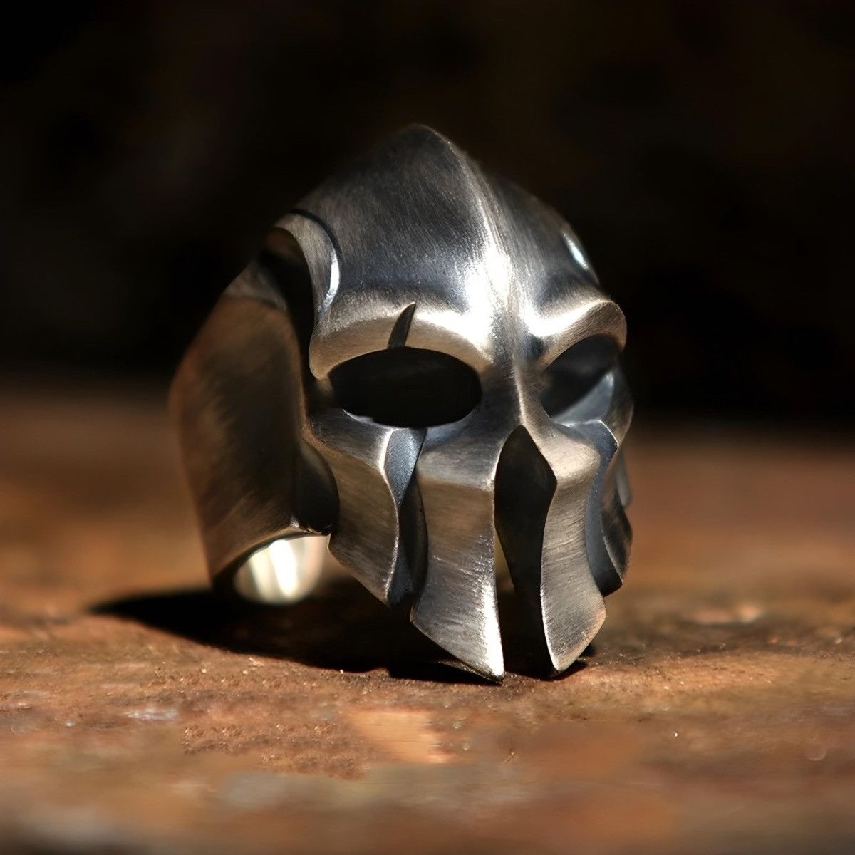 Vintage Vintage Silver Spartan Skull Ring Size ONE SIZE - 3 Thumbnail