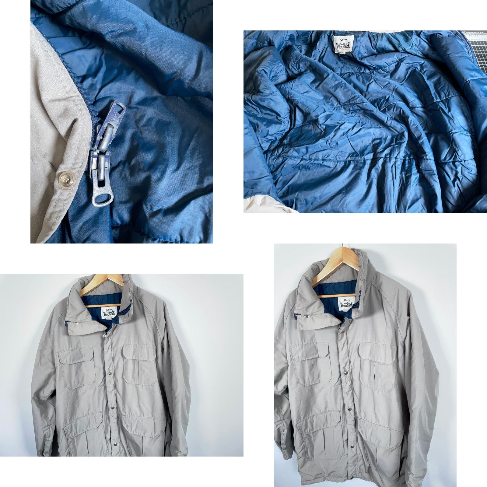 Vintage VINTAGE Woolrich Parka Jacket XL Men Light Gray Full Zip Insulated Lined Pockets USA Made Size US XL / EU 56 / 4 - 8 Thumbnail