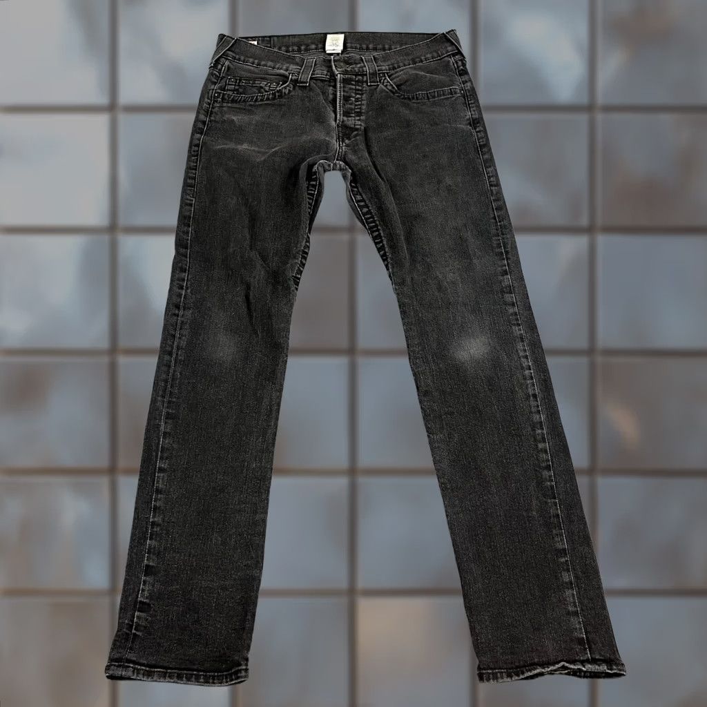 True Religion True Religion Jeans Slim Tapered 34 32 Dark Wash Black Stretch USA Made Mens Size US 34 / EU 50 - 1 Thumbnail