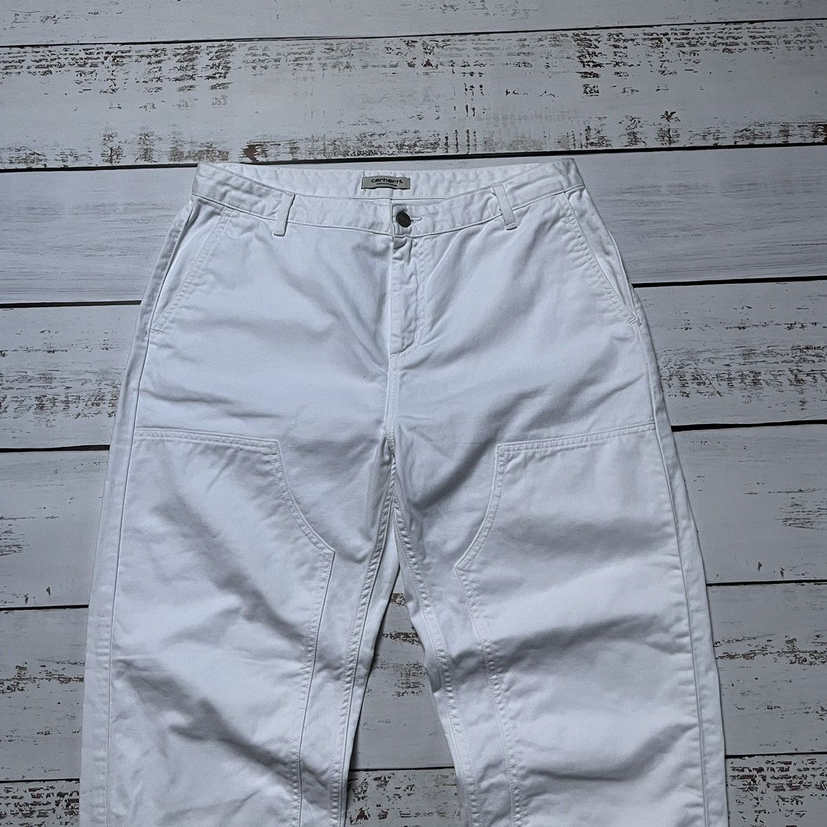 Carhartt × Carhartt Wip × Vintage Vintage Carhartt Double Knee Pants Baggy Denim White Y2K Size US 32 / EU 48 - 8 Thumbnail