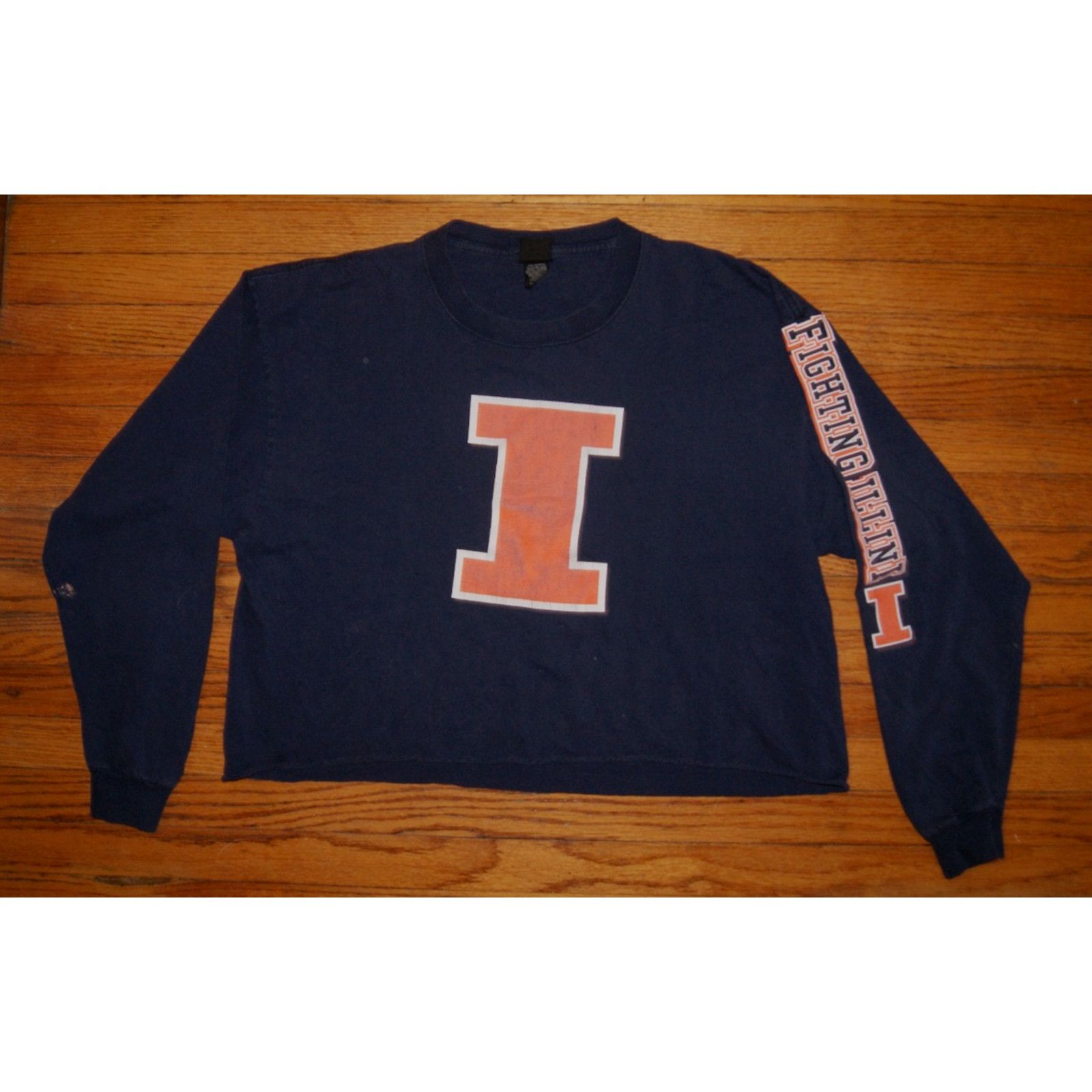 Starter VTG ILLINOIS FIGHTING ILLINI Starter XL Midriff LS TShirt Size XL / US 12-14 / IT 48-50 - 1 Thumbnail