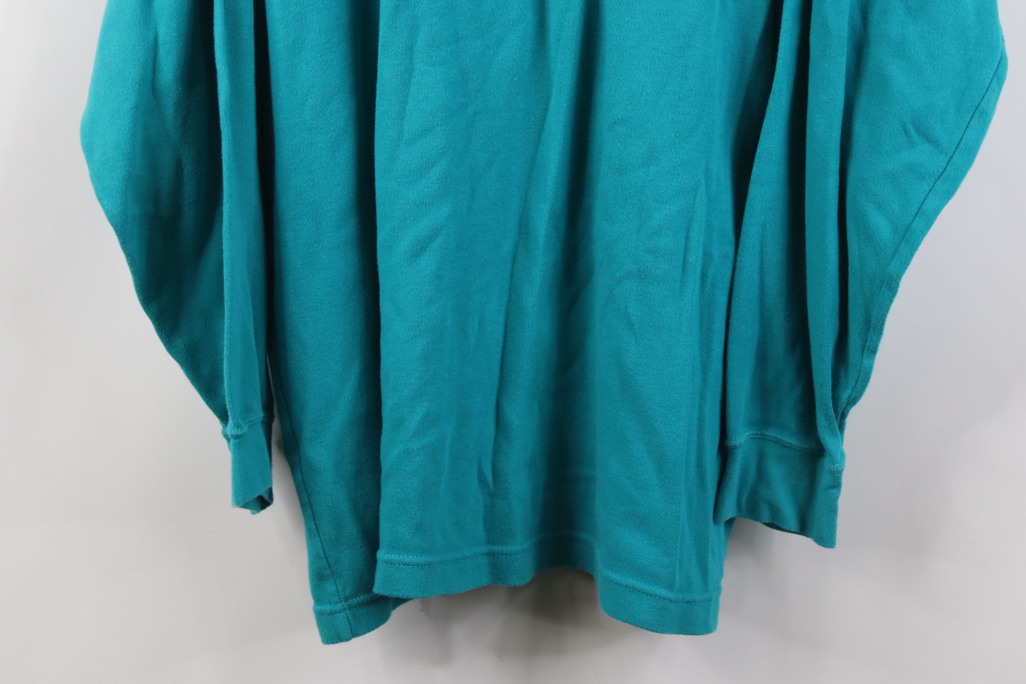 Columbia Vintage 90s Columbia Long Sleeve Turtleneck T-Shirt Teal Size US XL / EU 56 / 4 - 3 Thumbnail