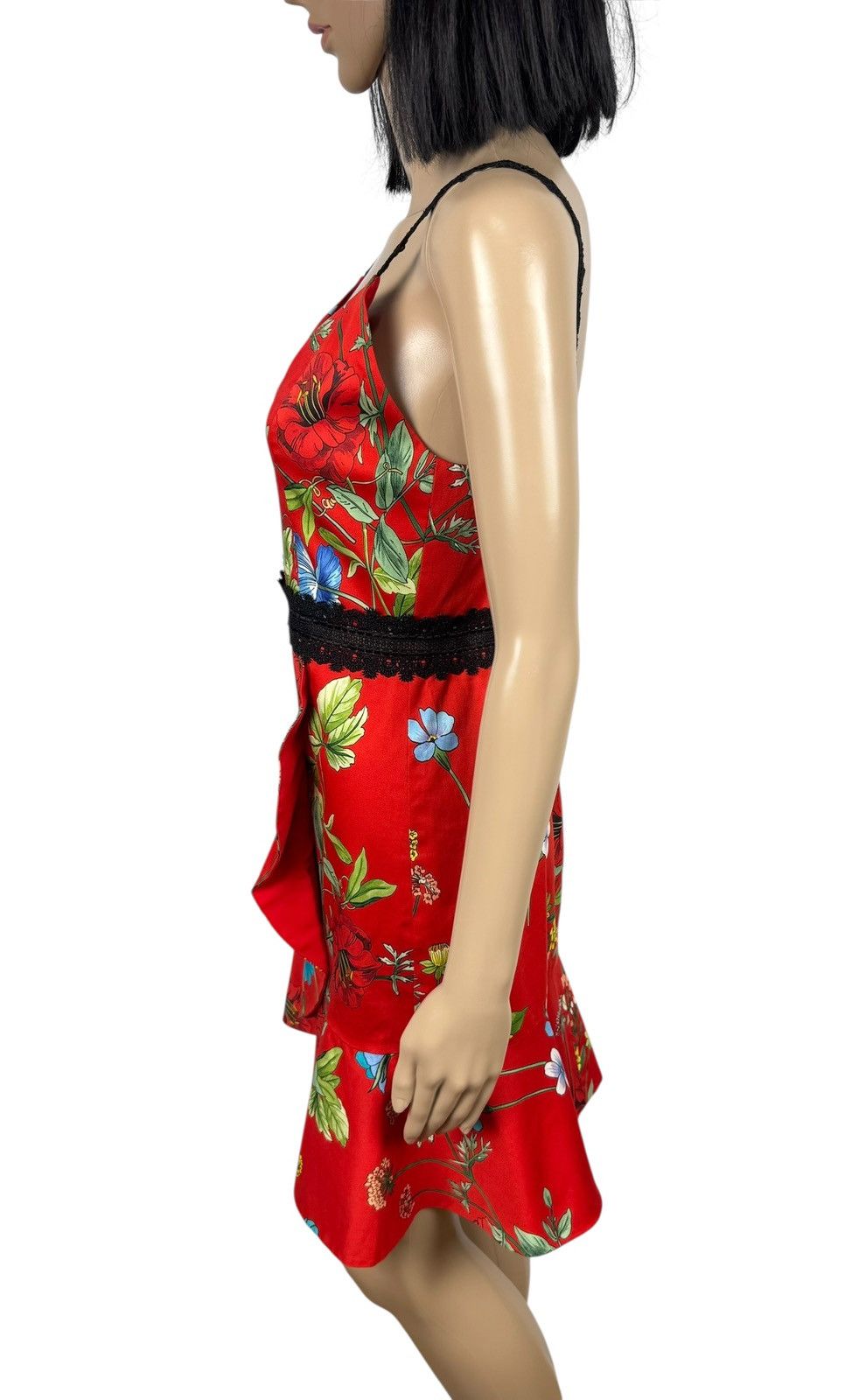 Alice + Olivia Alice + Olivia Kirby Lace-Trim Ruffled Floral Dress Cotton Size S / US 4 / IT 40 - 9 Thumbnail