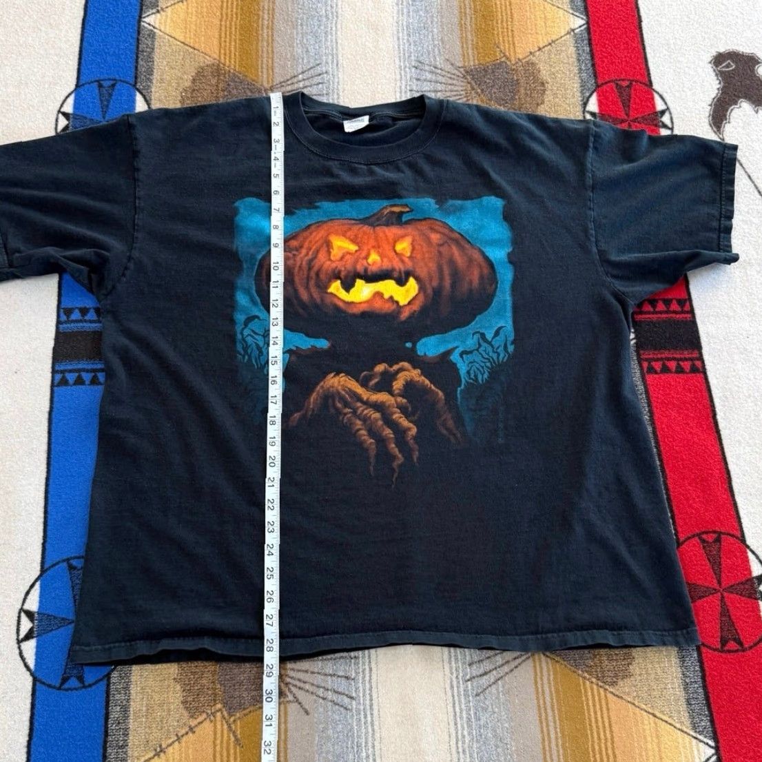 Anvil VINTAGE Wes Benscoter Pumpkin Head Halloween Scary T-Shirt 2XL Men Black Short Sleeve 90s Y2K Halloween Mens Size US XXL / EU 58 / 5 - 6 Thumbnail