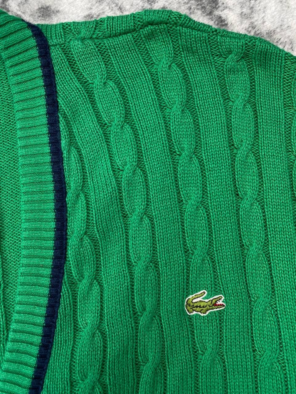 Lacoste Vintage Lacoste Chemise Cable Knit Sweater Cardigan Size US L / EU 52-54 / 3 - 3 Thumbnail