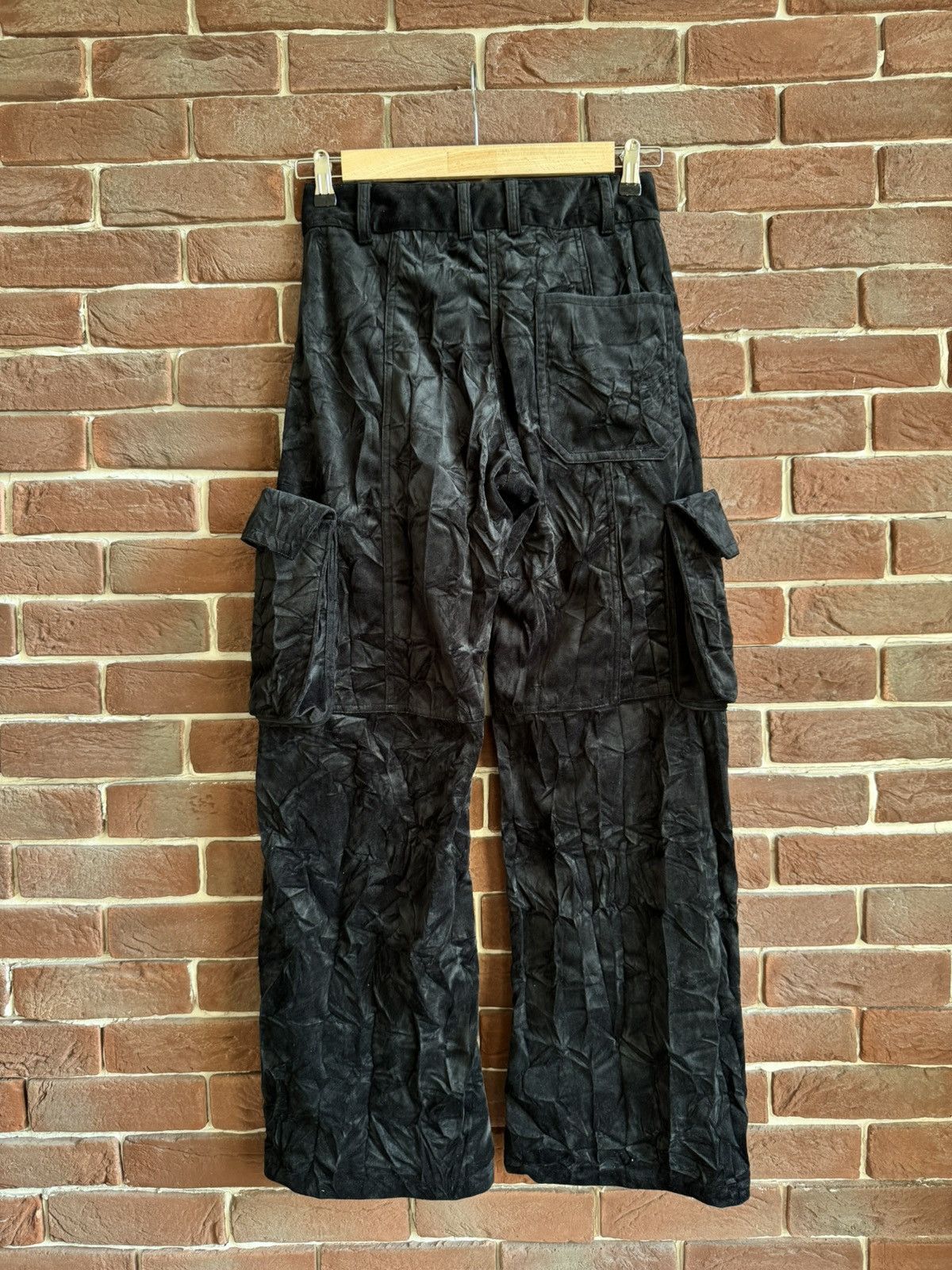 Acne Studios × Designer Rare Acne Studios Velvet Cargo Pants Black Hype Grail 32 Size 24" / US 00 / IT 34 - 2 Thumbnail