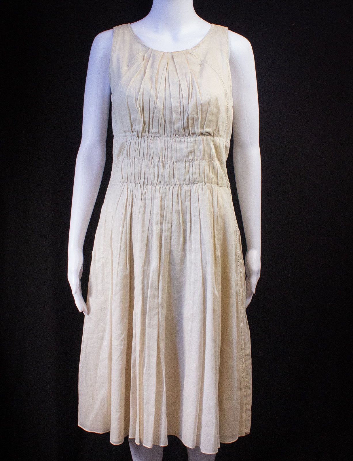 image of Prada Cream Sleeveless Dress, Women's (Size Small)