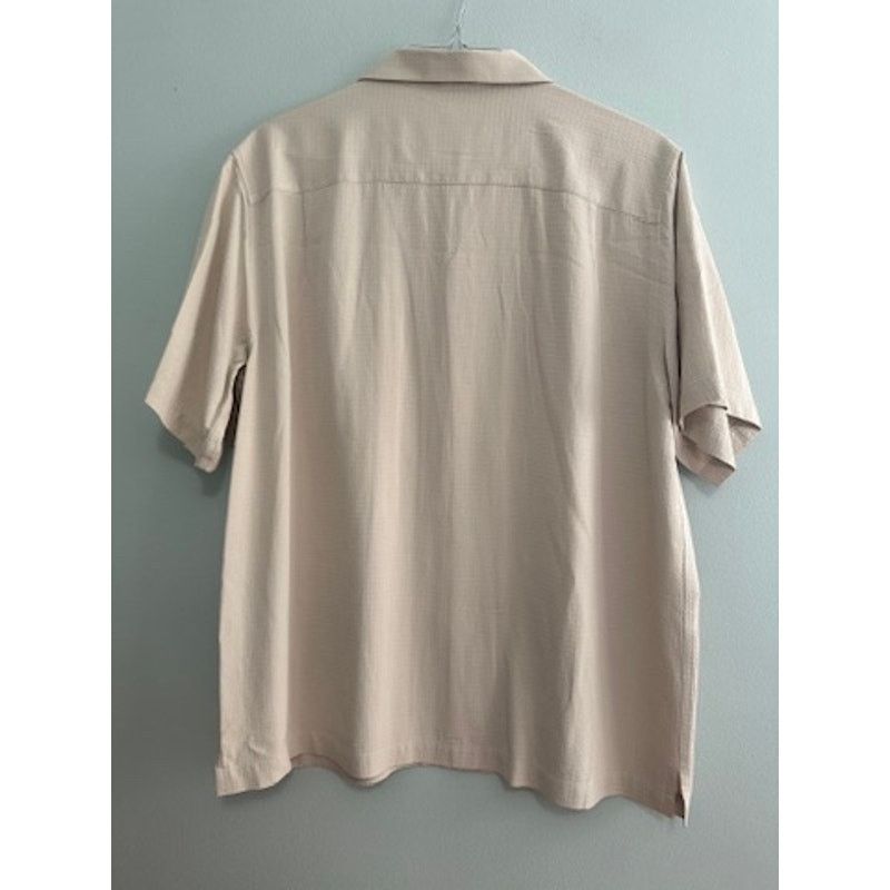 Grant Thomas Grant Thomas cream textured silk short sleeve button down Size US L / EU 52-54 / 3 - 3 Thumbnail