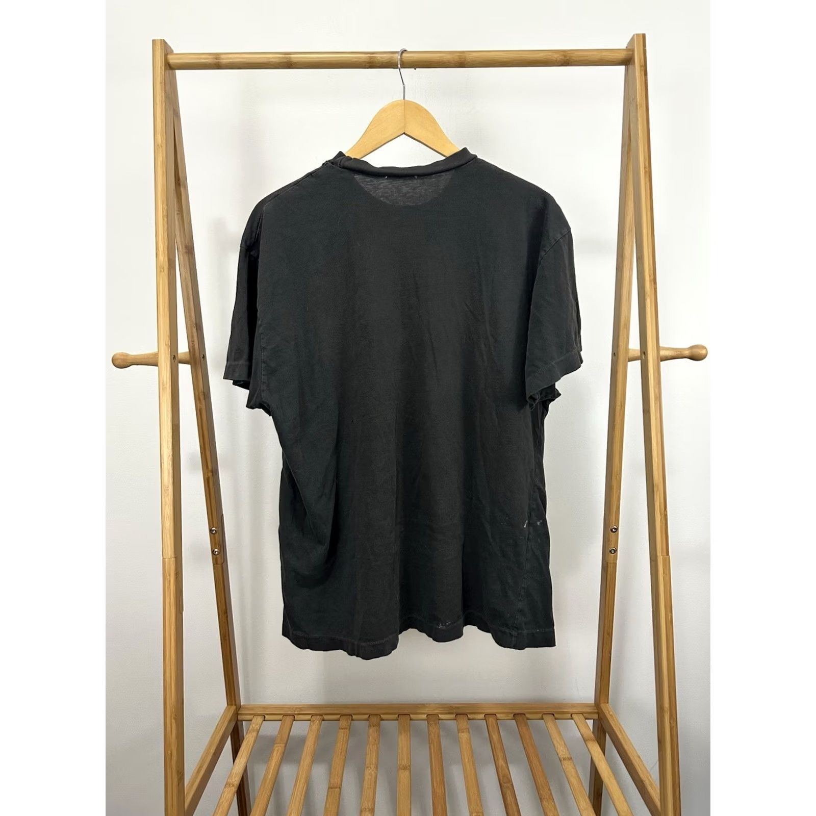 Vintage VTG 90s Faded Worn Distressed Cotton Single Stitch BLANK Black T-Shirt XL Mens Shirts Size XL Black Distressed 90s Grunge Skate Surf Blank T-Shirt Size US XL / EU 56 / 4 - 2 Thumbnail
