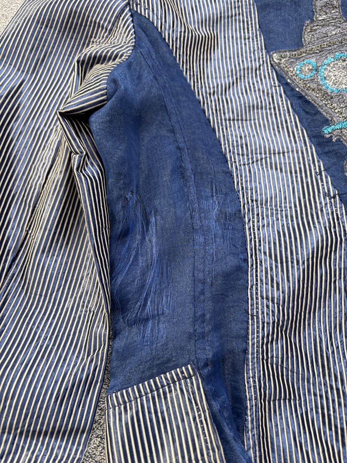 Vintage Save The Queen! Blue Striped Embroidered Jacket Charms S Size S / US 4 / IT 40 - 15 Thumbnail
