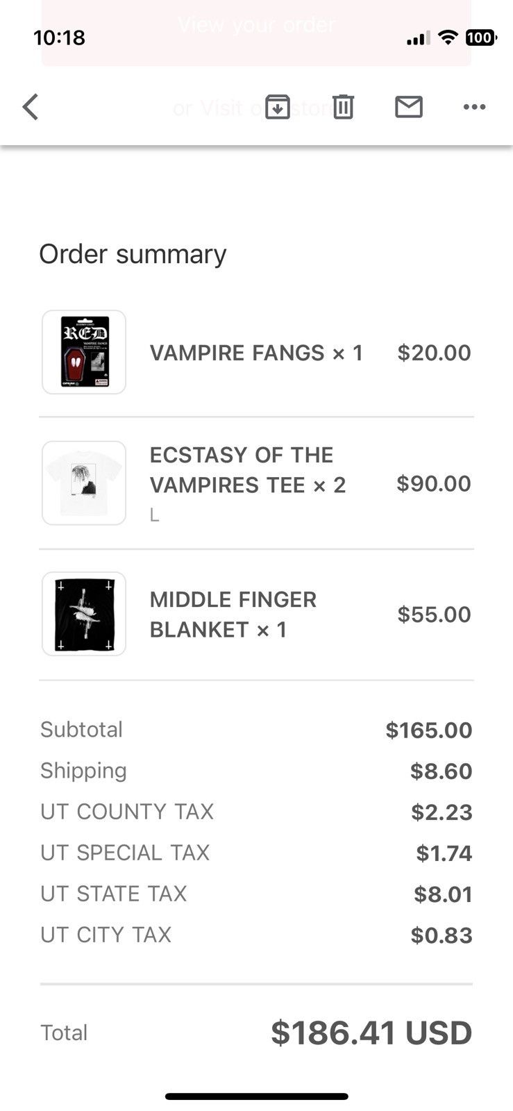 Playboi Carti Ecstasy of the Vampires White Tee Size US L / EU 52-54 / 3 - 7 Thumbnail