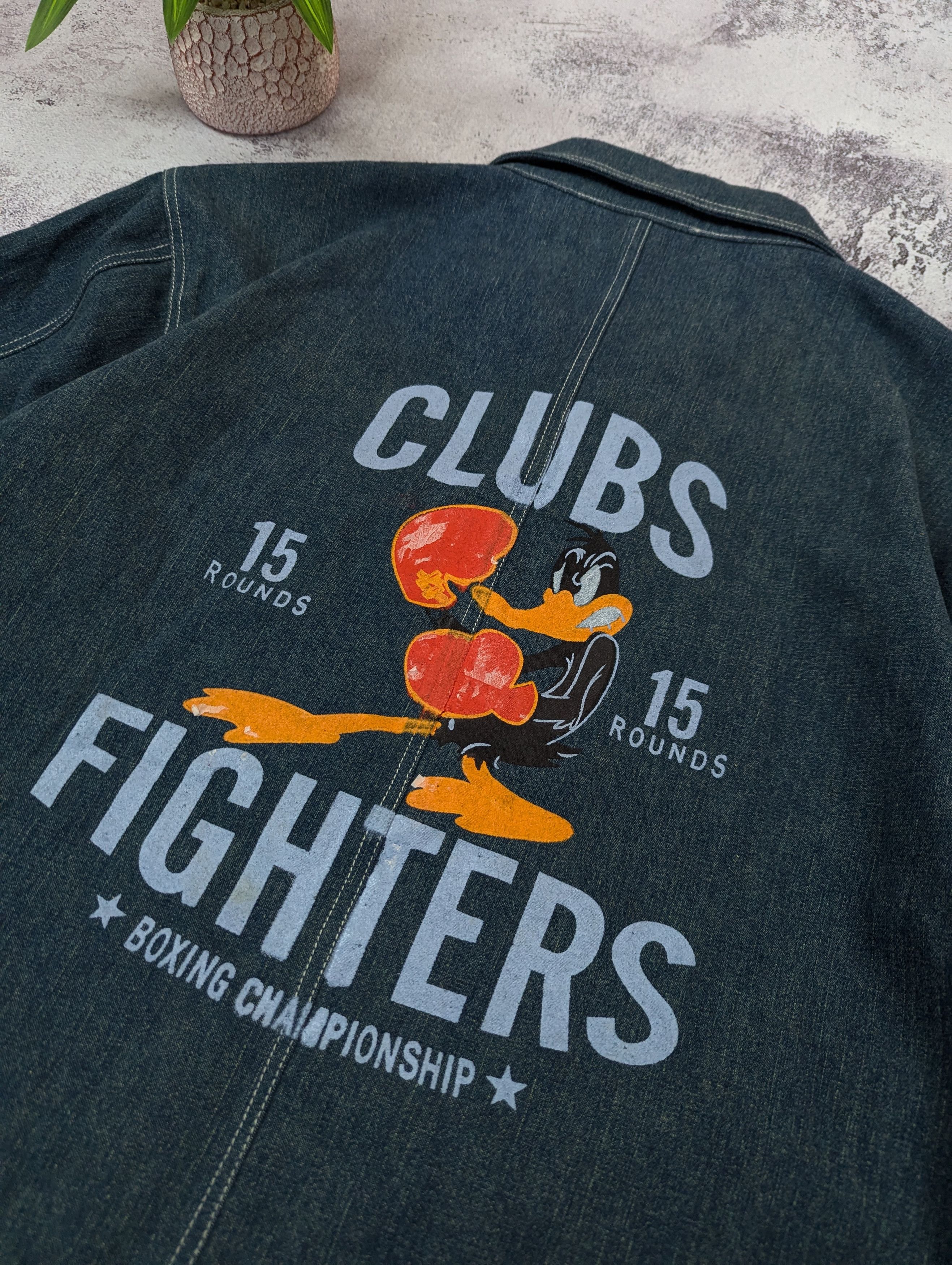 Vintage Vintage Clubs Fighters Boxing Denim Jacket Size L Size US L / EU 52-54 / 3 - 10 Thumbnail