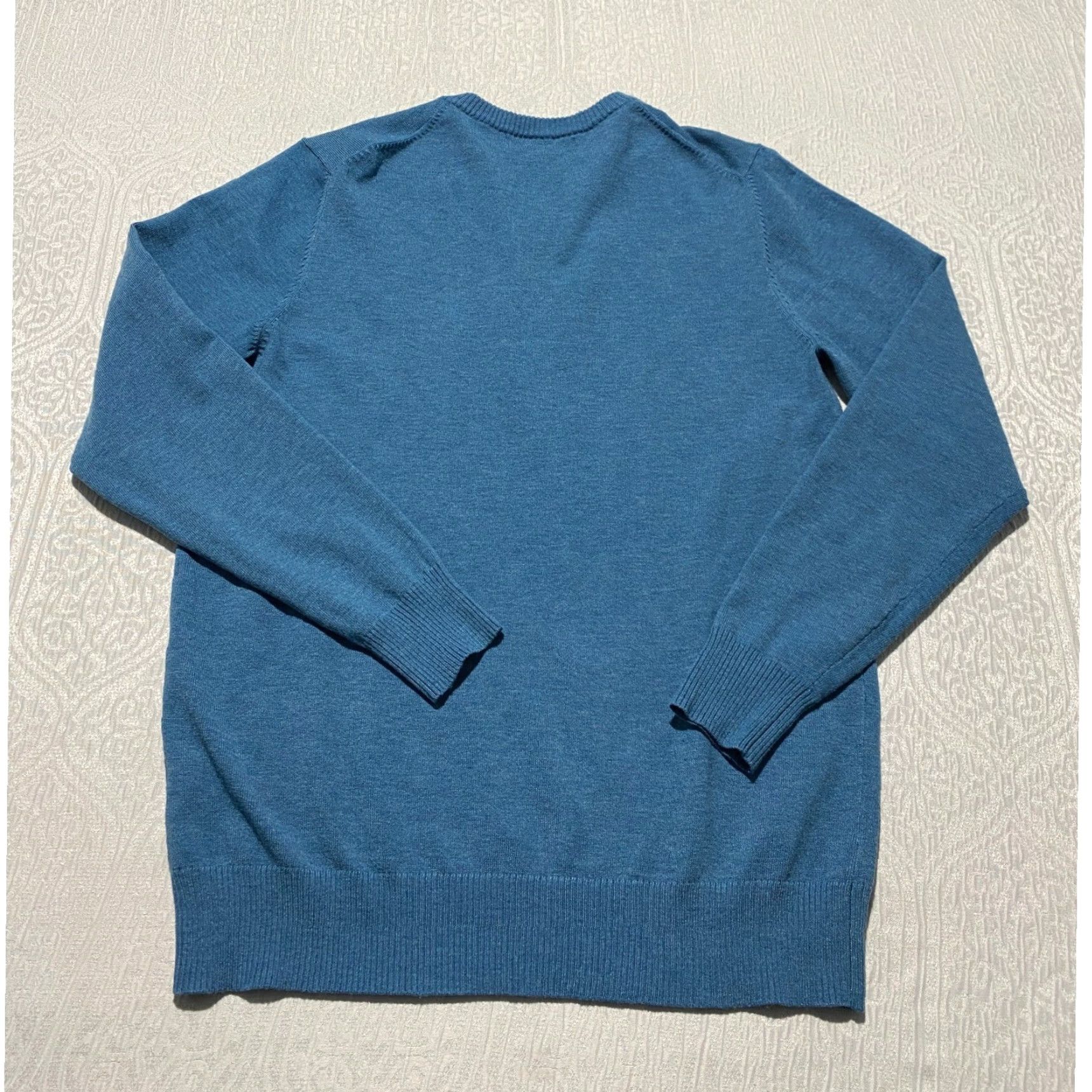 U.S. Polo Assn. US Polo Assn Mens Sweater V-Neck Heathered Blue S Embroidered Logo Long Sleeve Size US S / EU 44-46 / 1 - 4 Thumbnail