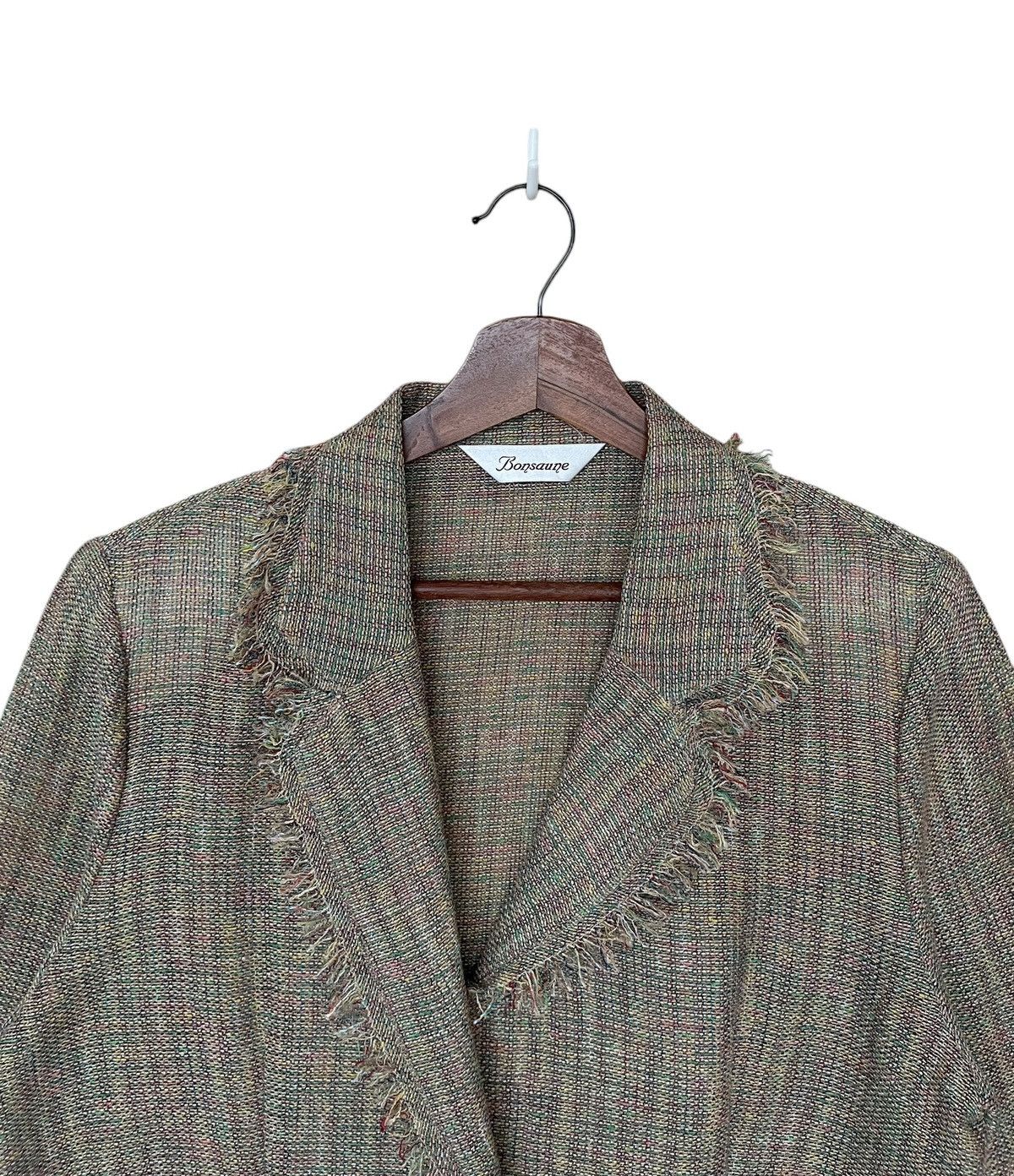 Japanese Brand Vintage Japanese Brand Bonsaune Wool Linen Silk Blazer 1990s Size 4XL / US 24-26 - 3 Thumbnail
