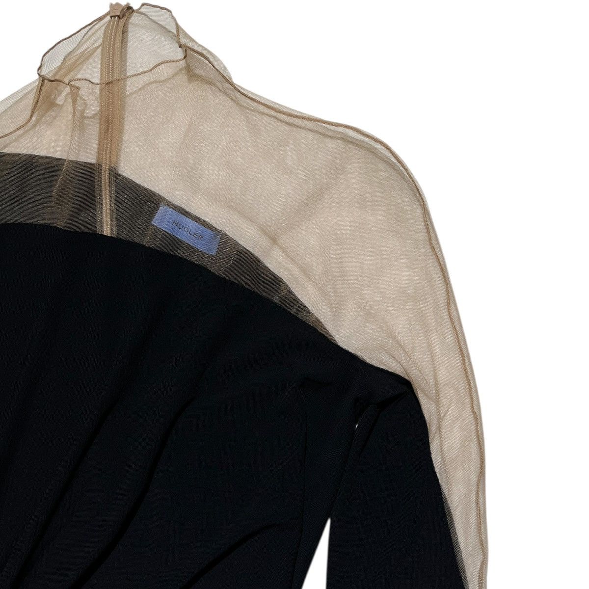 Mugler $1,935 sheer panel stretch runched dress Size XS / US 0-2 / IT 36-38 - 2 Thumbnail