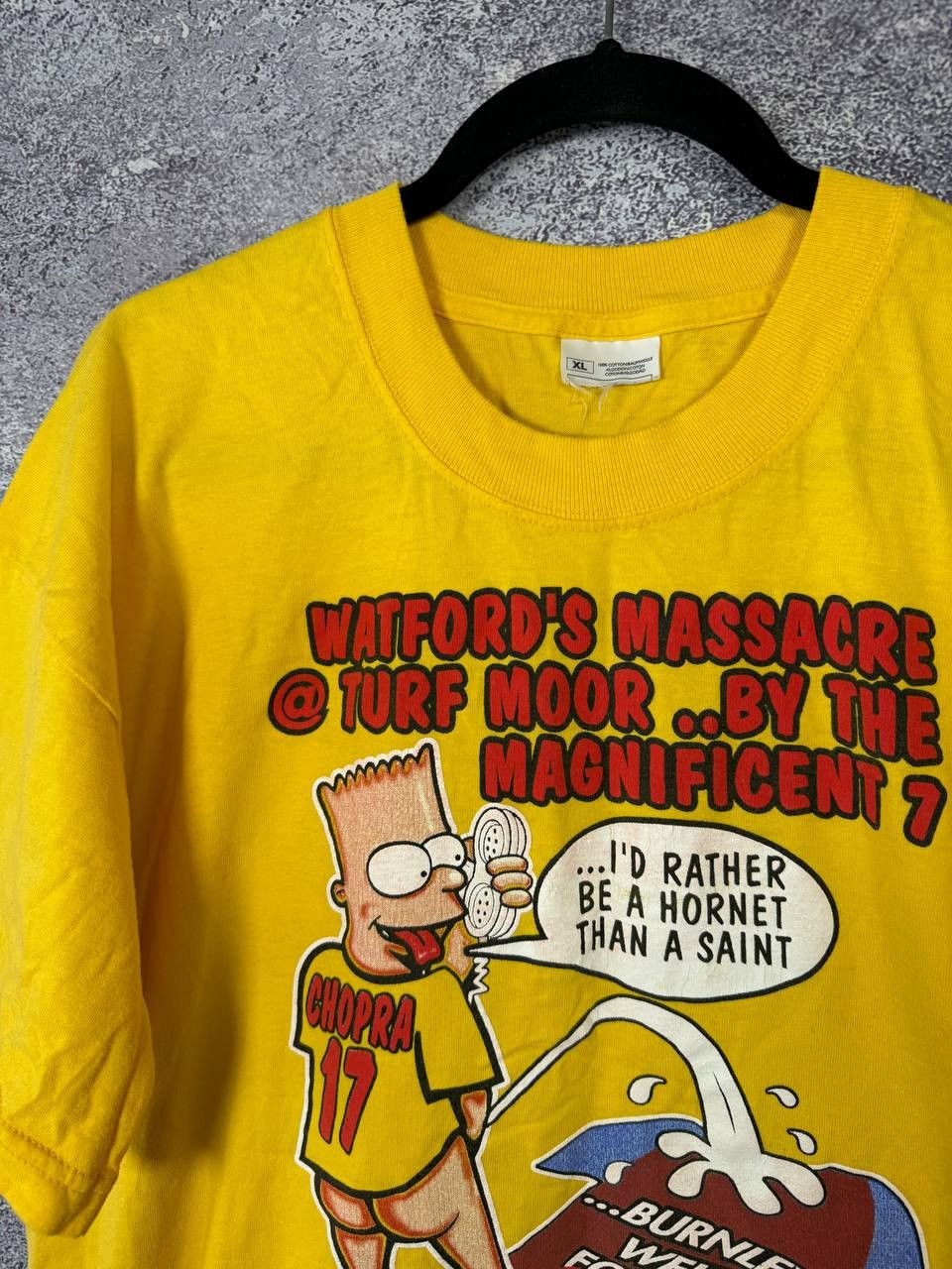 Vintage Vintage Bart Simpson Chopra Parody Watford Tee 2003 Size US XL / EU 56 / 4 - 4 Thumbnail
