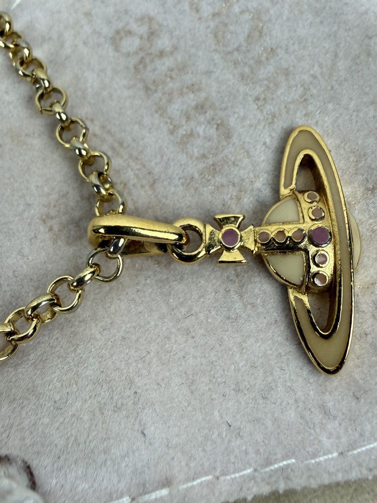Vivienne Westwood Vintage Vivienne Westwood Enamel Orb Pendant Necklace Gold Size ONE SIZE - 5 Thumbnail