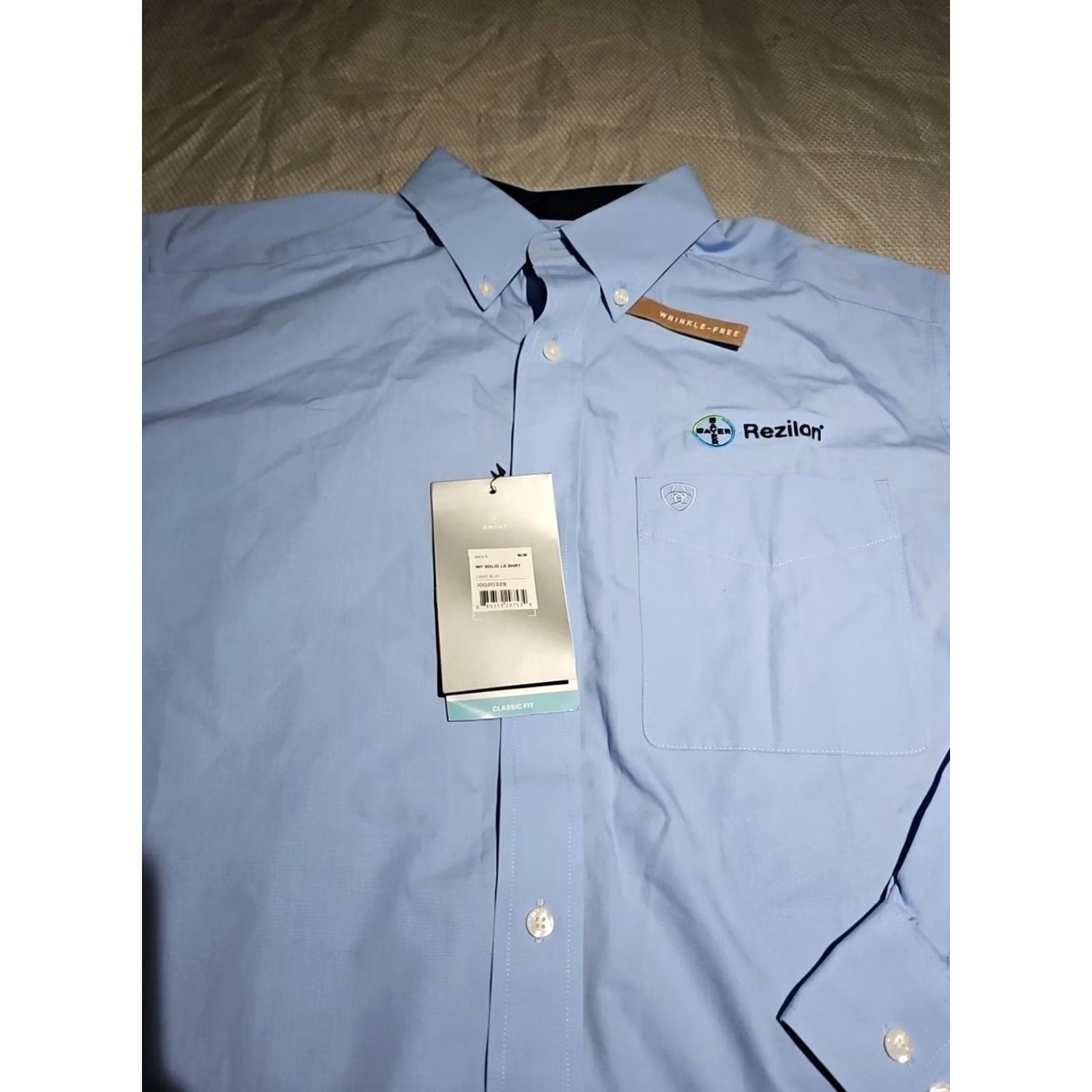 Ariat NWT Ariat Mens Shirt Medium Sky Blue Button Collared Embroidered Casual Top Shirt Mens Blue Size US M / EU 48-50 / 2 - 2 Thumbnail