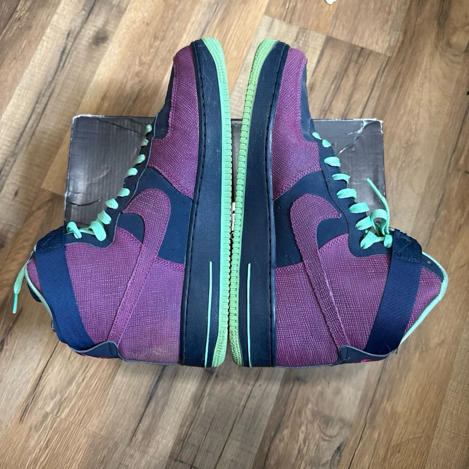 Nike 2013 Nike Air Force 1 High Brave Blue Cherrywood Size US 11 / EU 44 - 4 Thumbnail