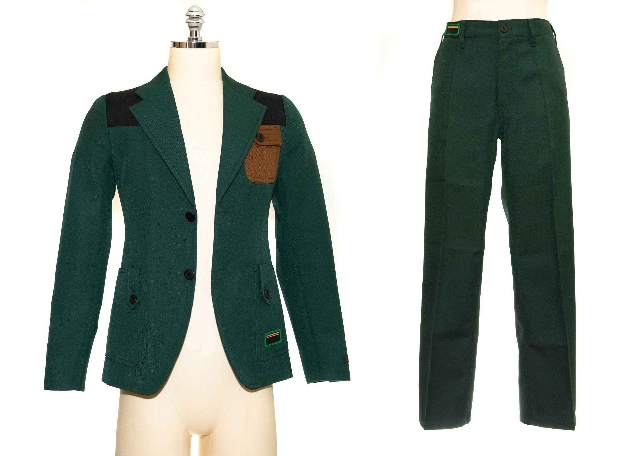 Prada Prada Tailored Suit Green & Black Size 46R - 1 Thumbnail
