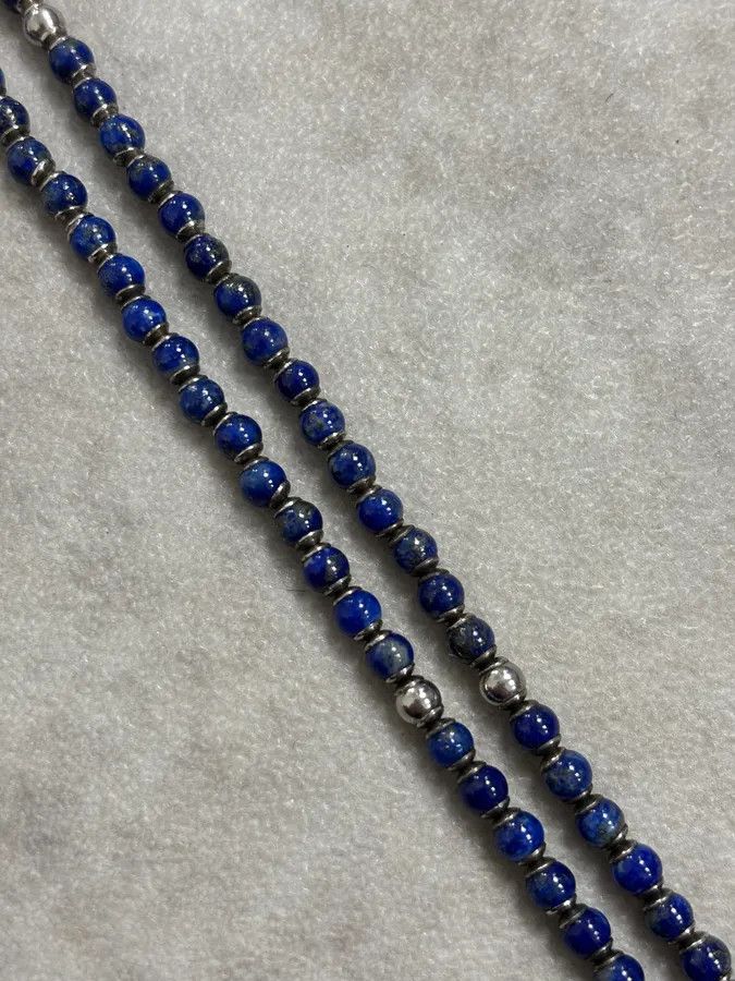 Vintage Cesare Paciotti Blue Beaded Dagger Pendant Necklace Size ONE SIZE - 6 Thumbnail